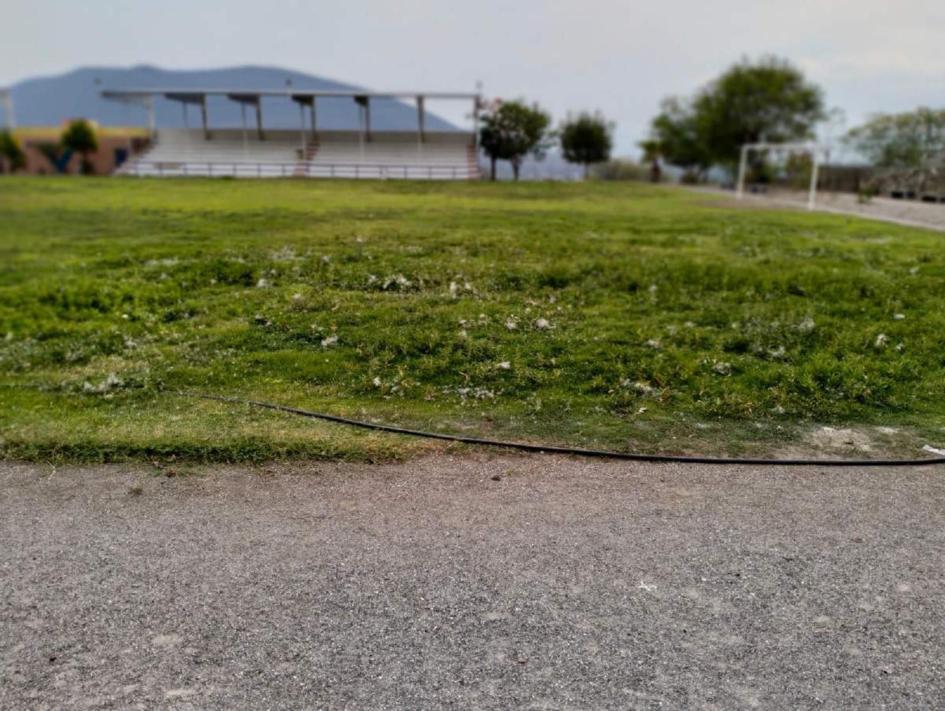 Acusan vecinos que se dejó de dar mantenimiento a cancha deportiva de Tlaltizapán