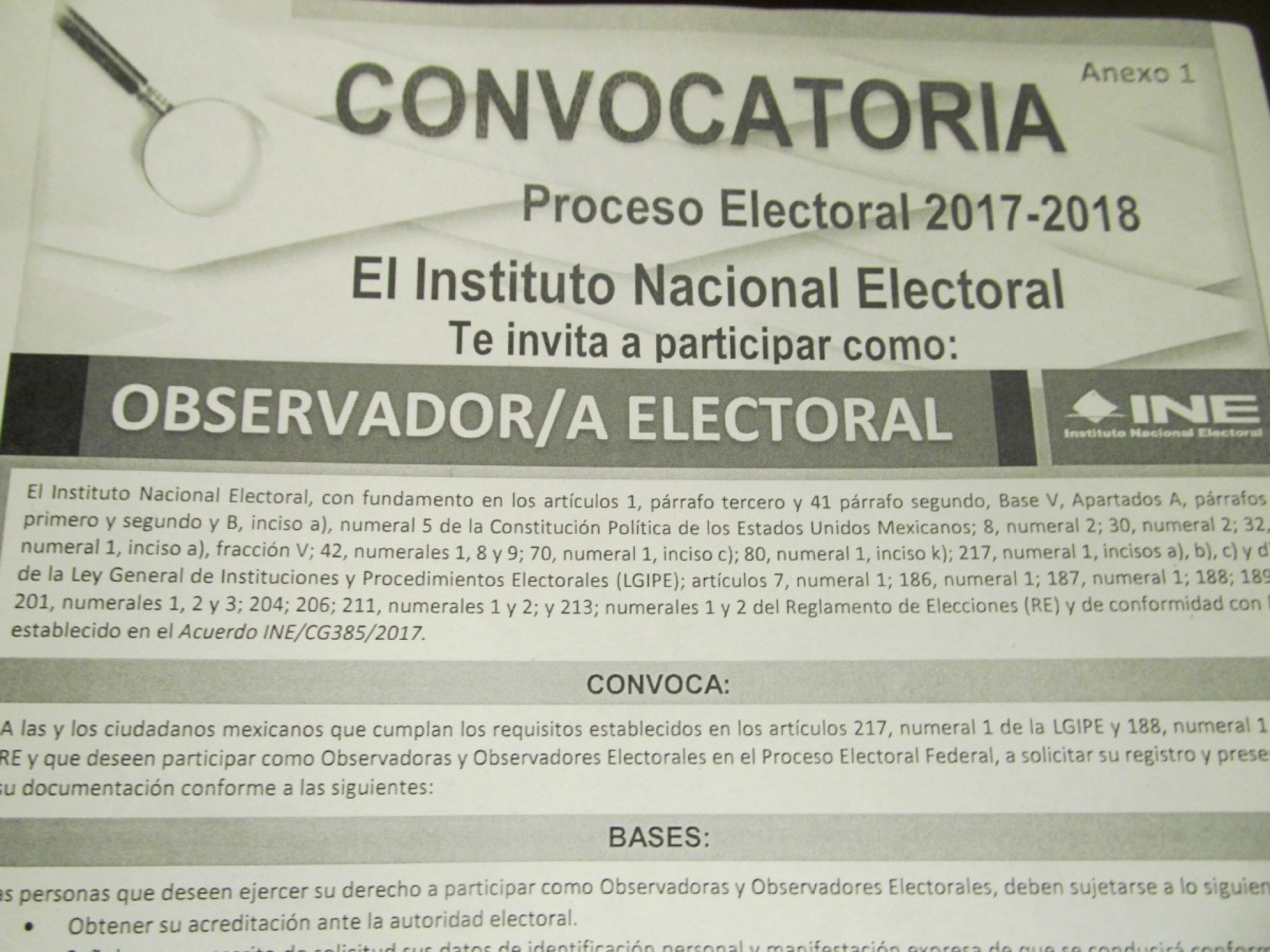 Amplían plazo para registrarse como observador electoral