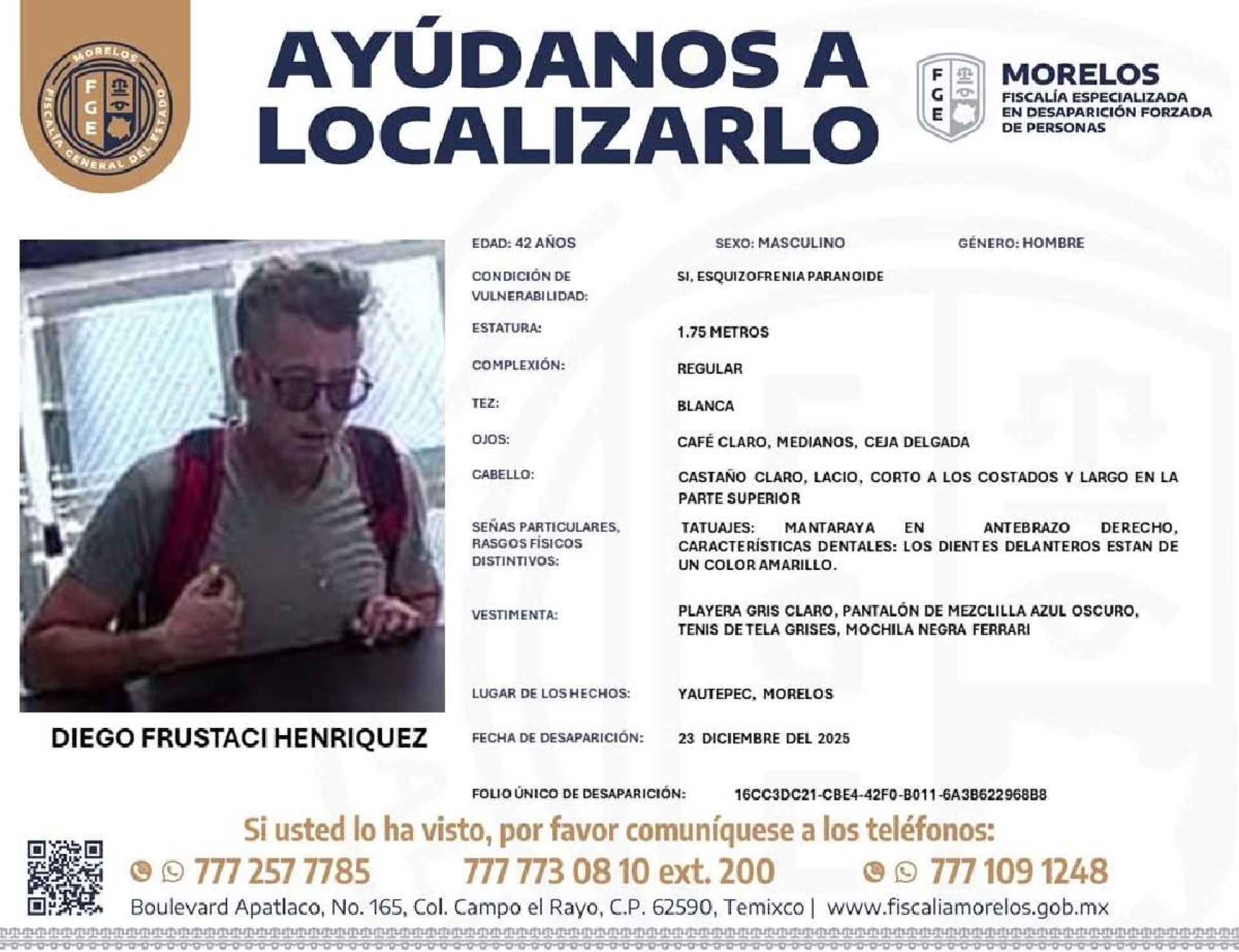 Un hombre desapareció hace más de tres semanas
