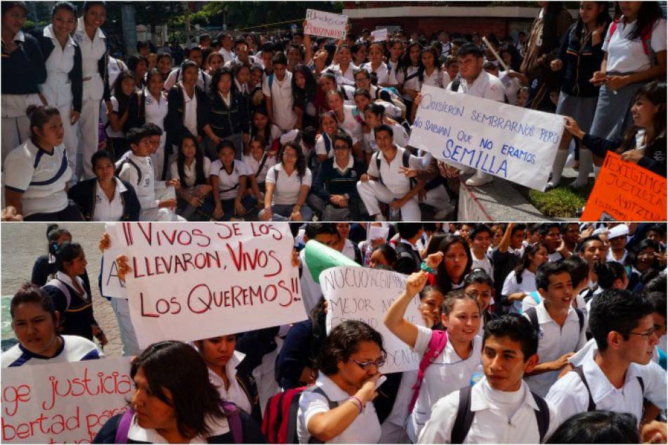 Marchan estudiantes de Ayala por caso Iguala