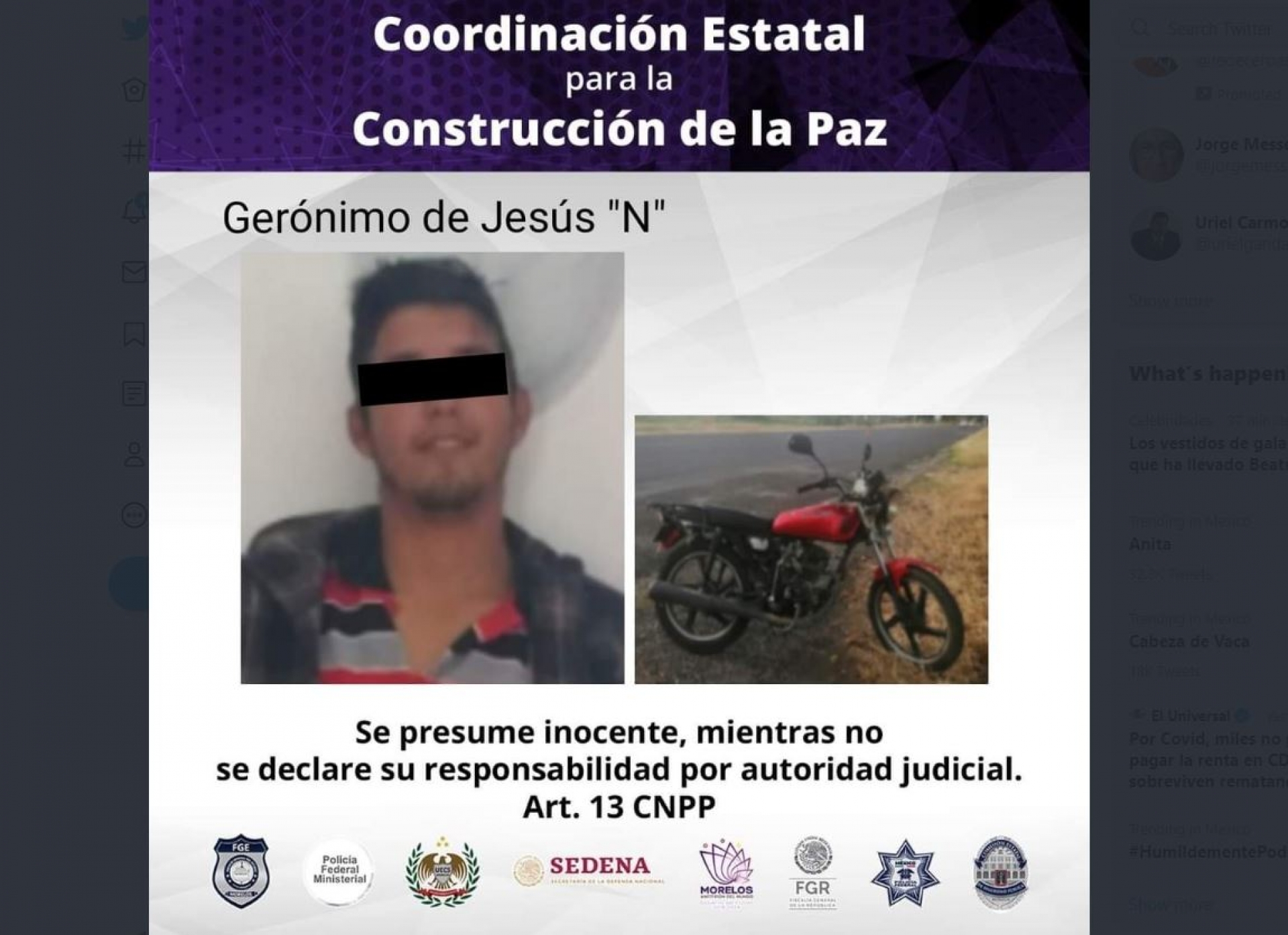 Atrapan a joven en posesión de una moto robada