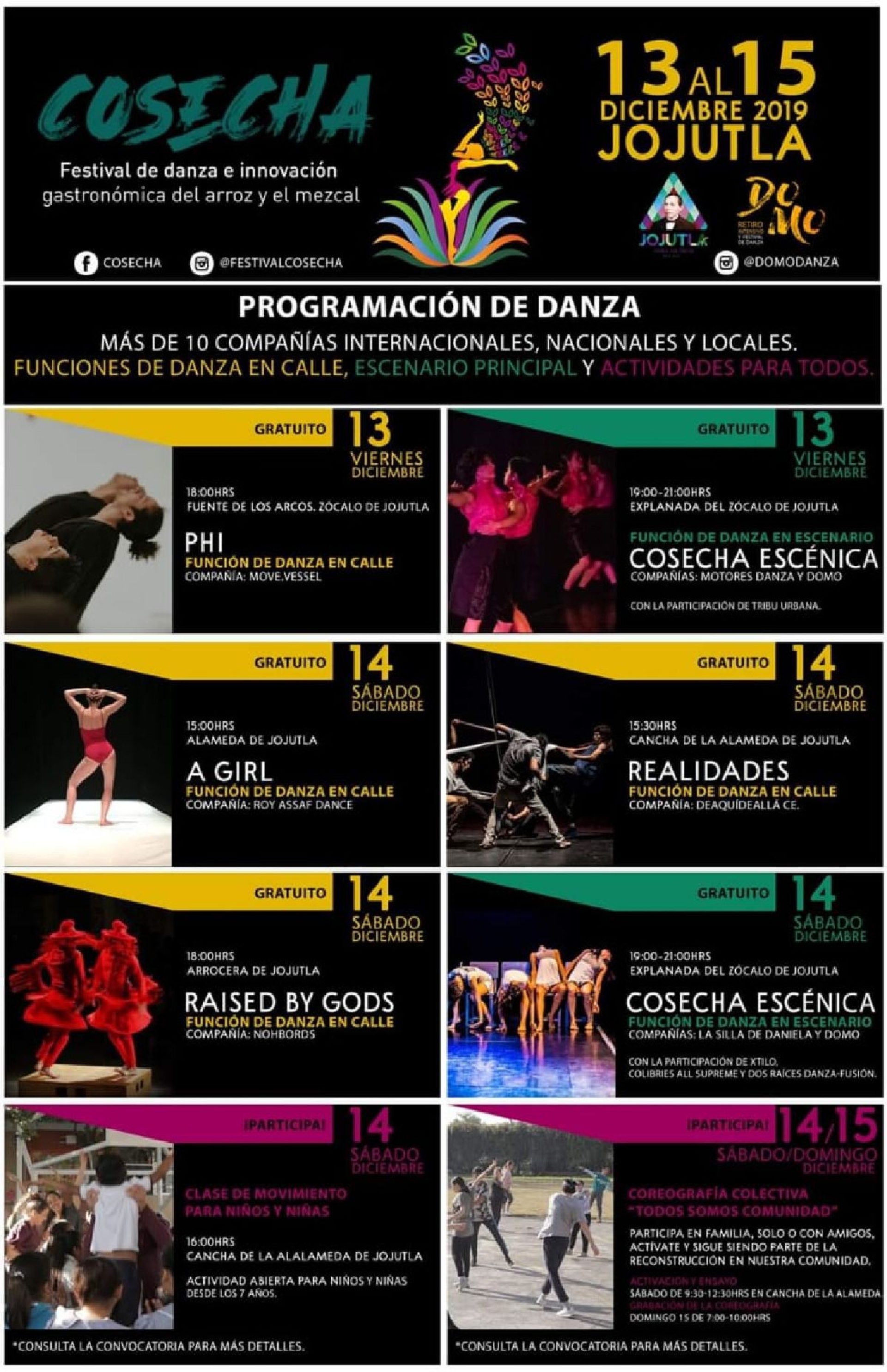 Anuncian festival de danza e innovación gastronómica del arroz y el mezcal