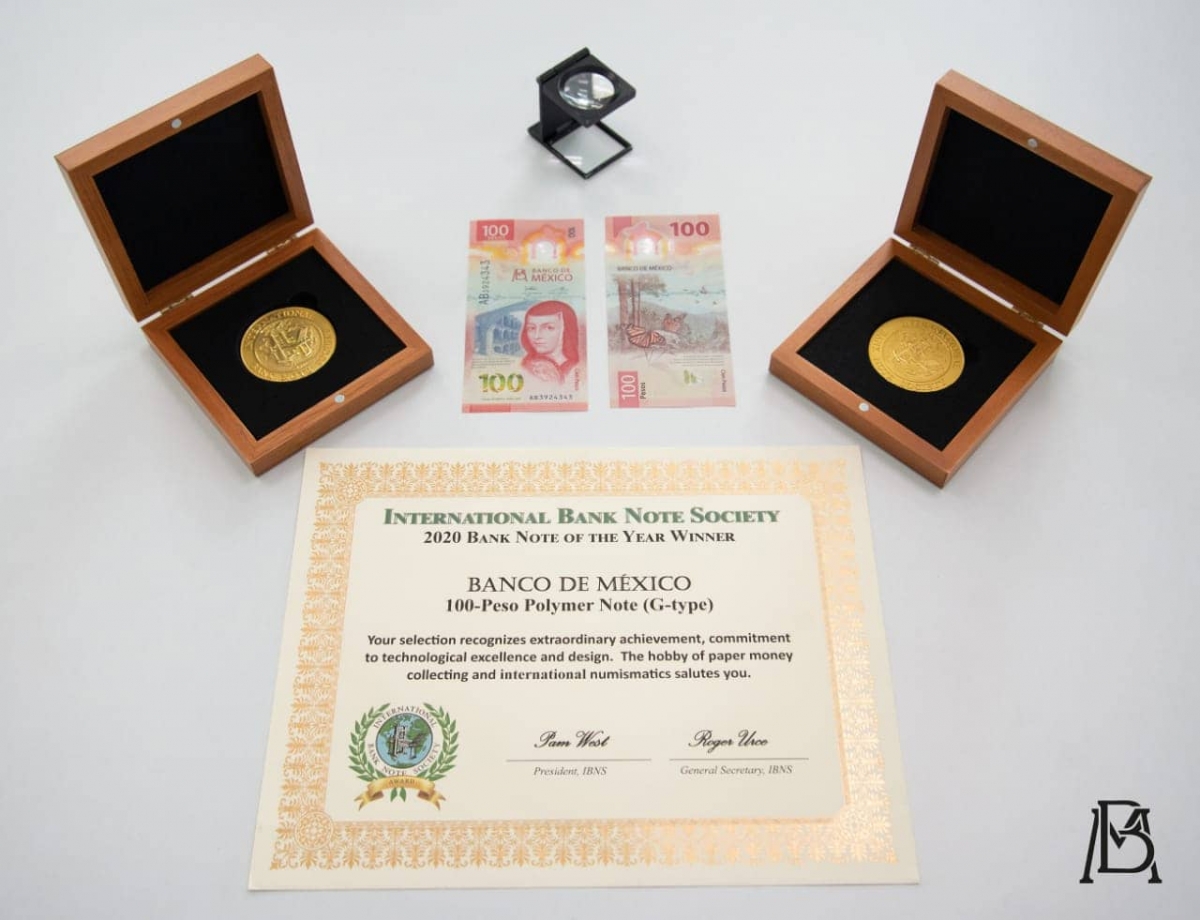 Banxico recibió reconocimiento por el nuevo billete de 100 pesos