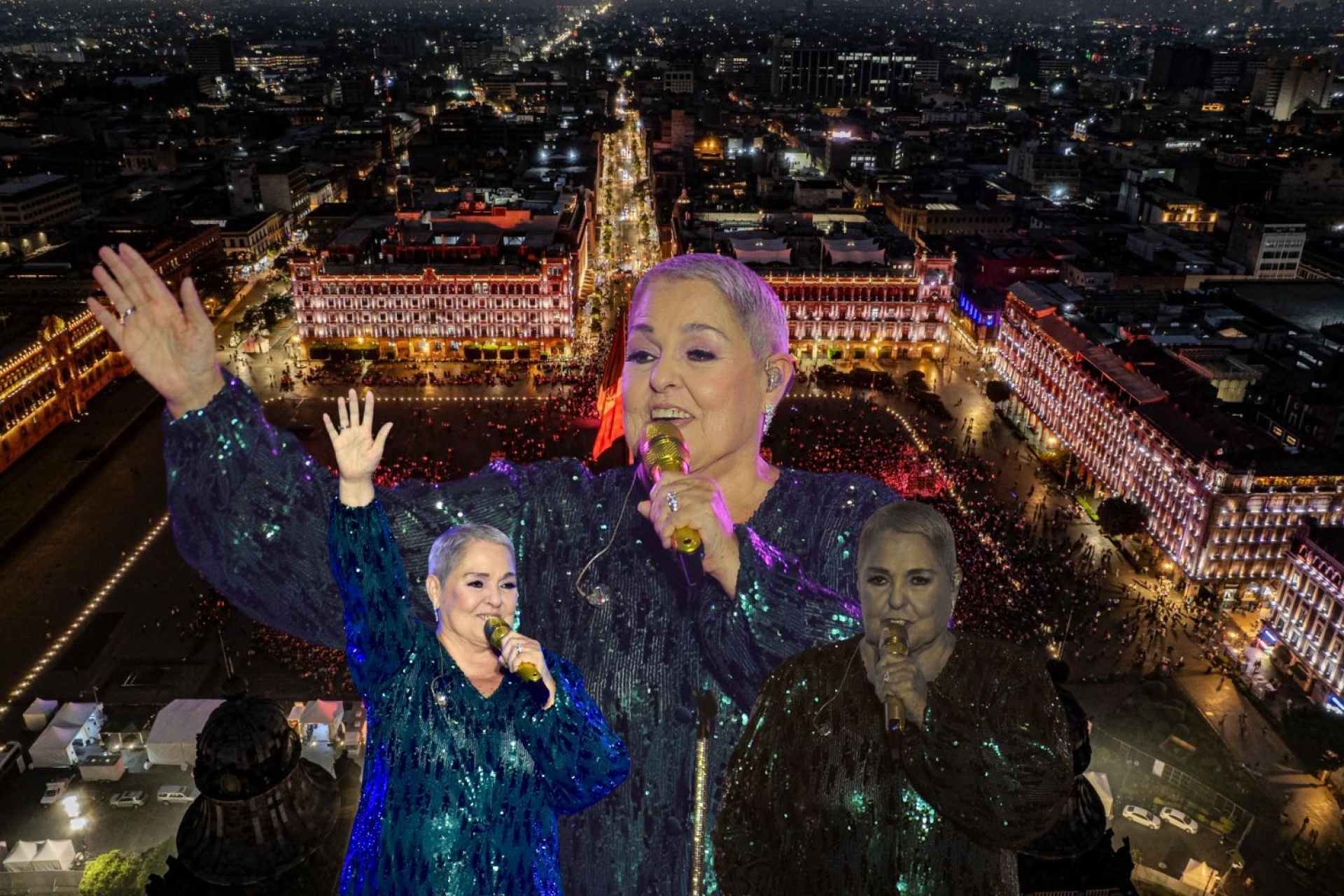 Lupita D’Alessio emociona con su voz y corazón en el Zócalo capitalino por el Día de las Madres