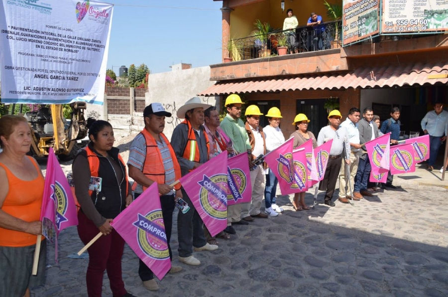 Inician pavimentación en la colonia Lucio Moreno de Cocoyoc