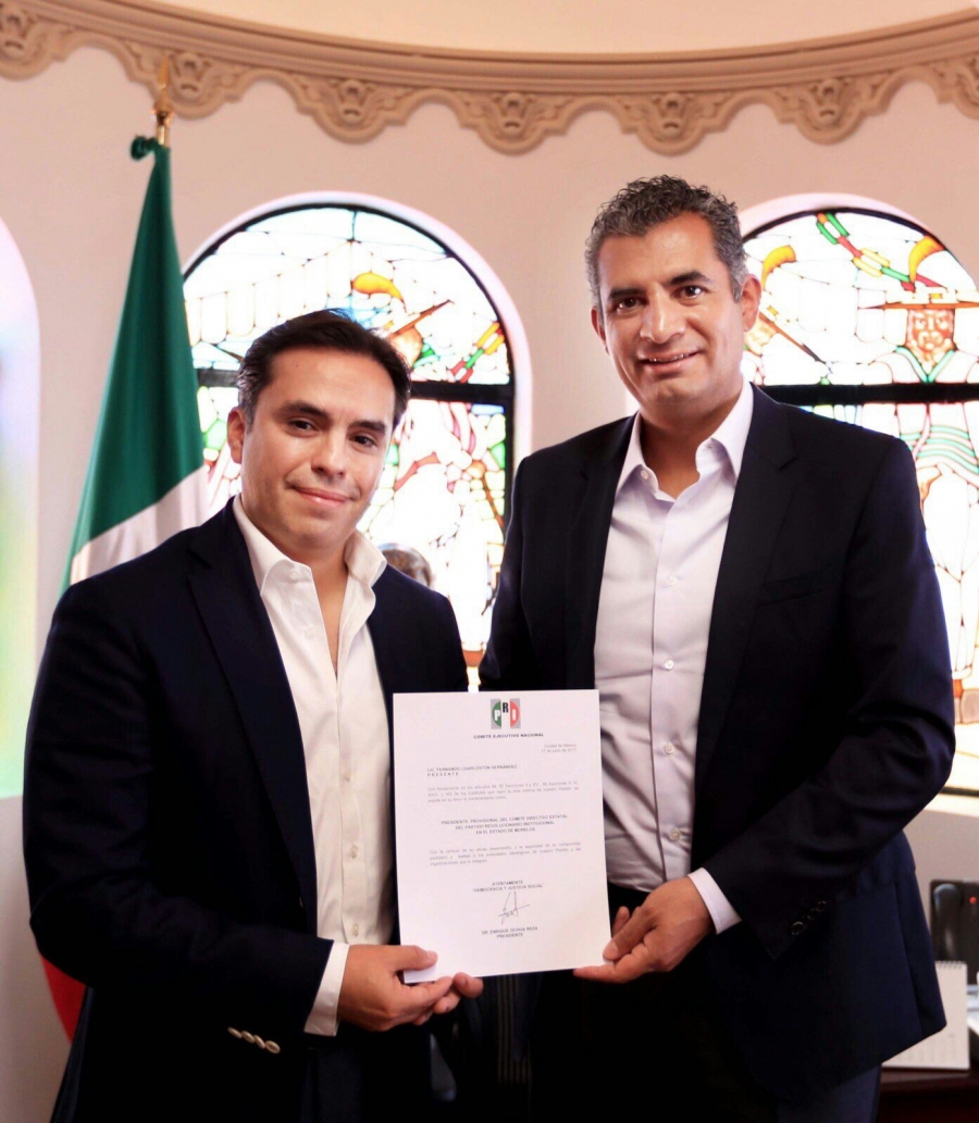 Designa PRI a Fernando Charleston como presidente provisional en Morelos