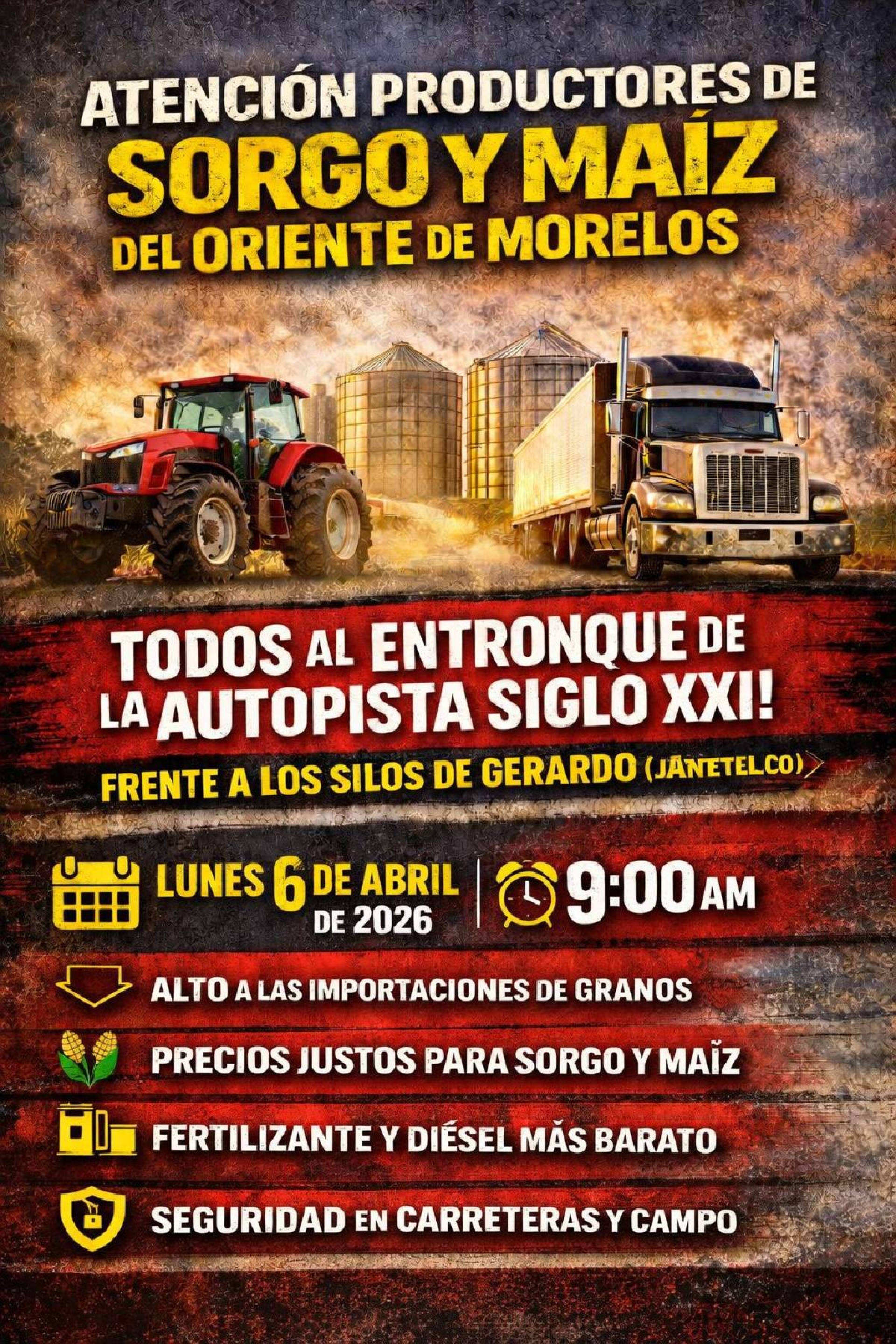 Productores del oriente se suman a paro agrícola y transportista