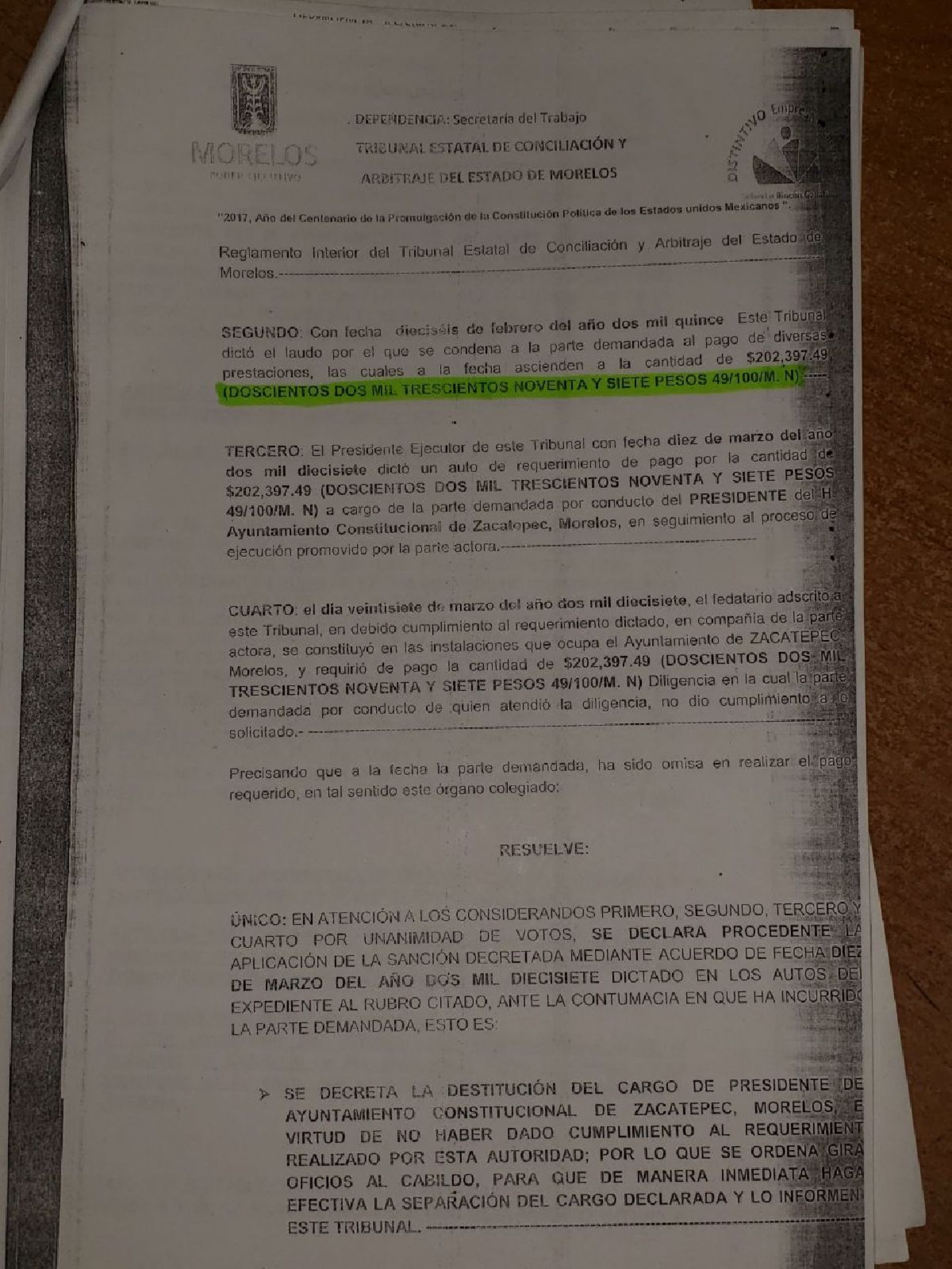Suma Zacatepec nueva orden de destitución del alcalde Francisco Salinas