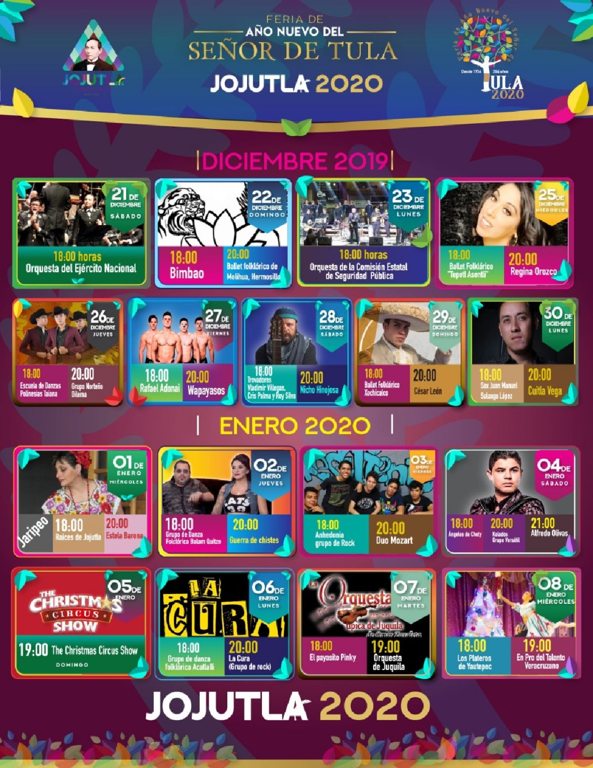 Confirman cartelera de la Feria de Año Nuevo de Jojutla