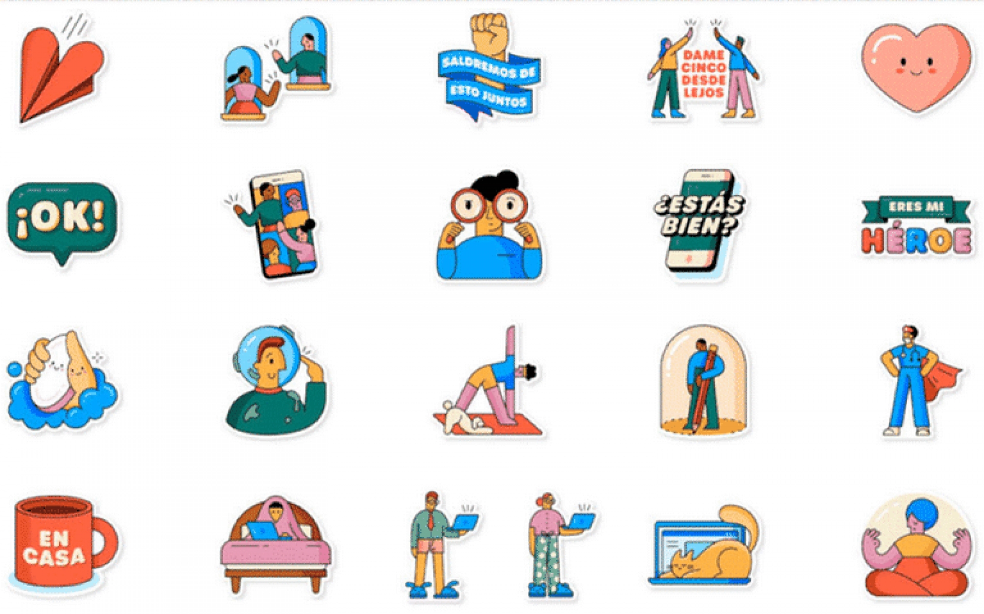 Lanzan la OMS y Whatsapp stickers “Juntos en casa”