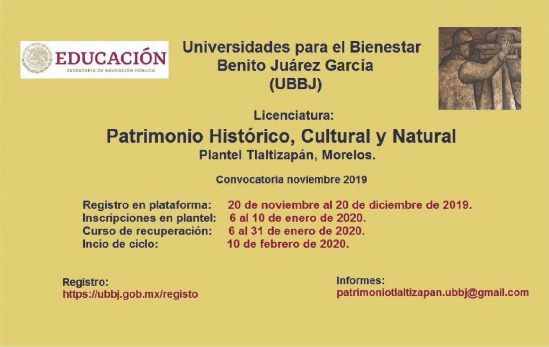 Abiertas, las inscripciones a la Universidad Benito Juárez de Tlaltizapán