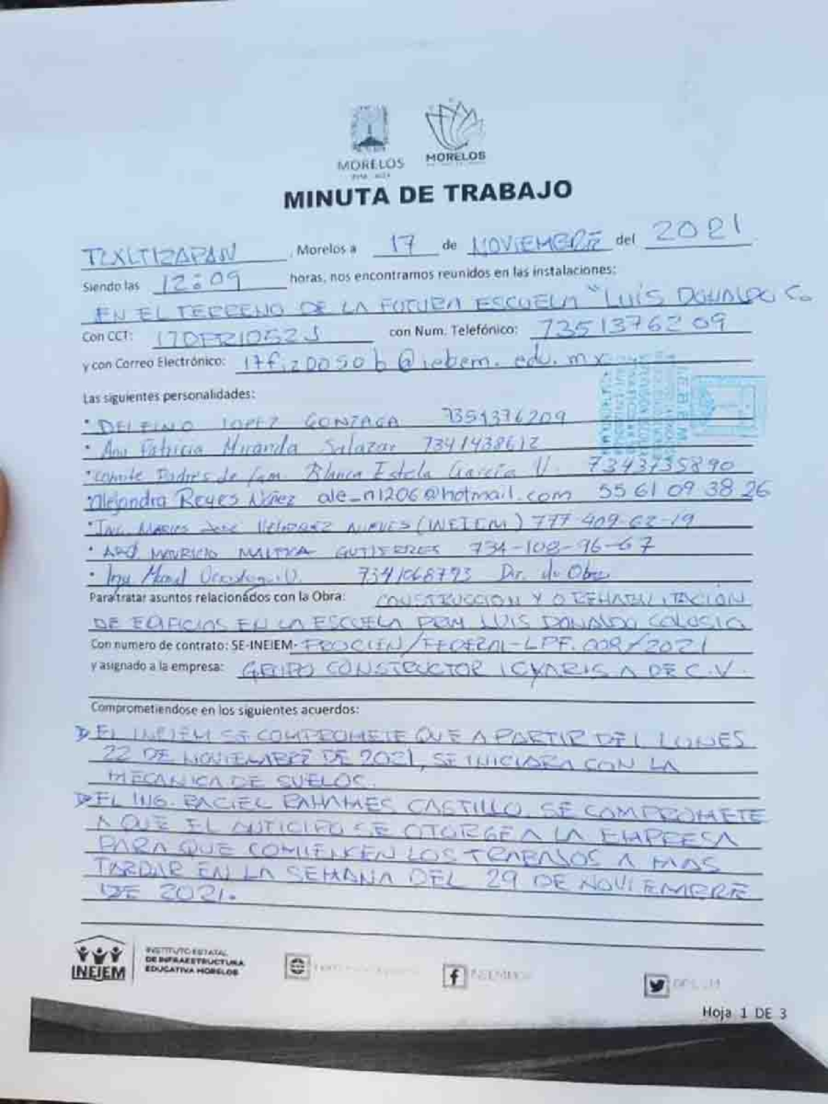 Otra vez, promete el Ineiem que construirá primaria de Tlaltizapán