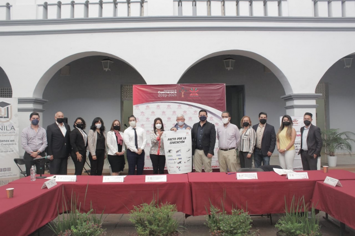 Firman Ayuntamiento de Cuernavaca y escuelas particulares 'Pacto por la educación'
