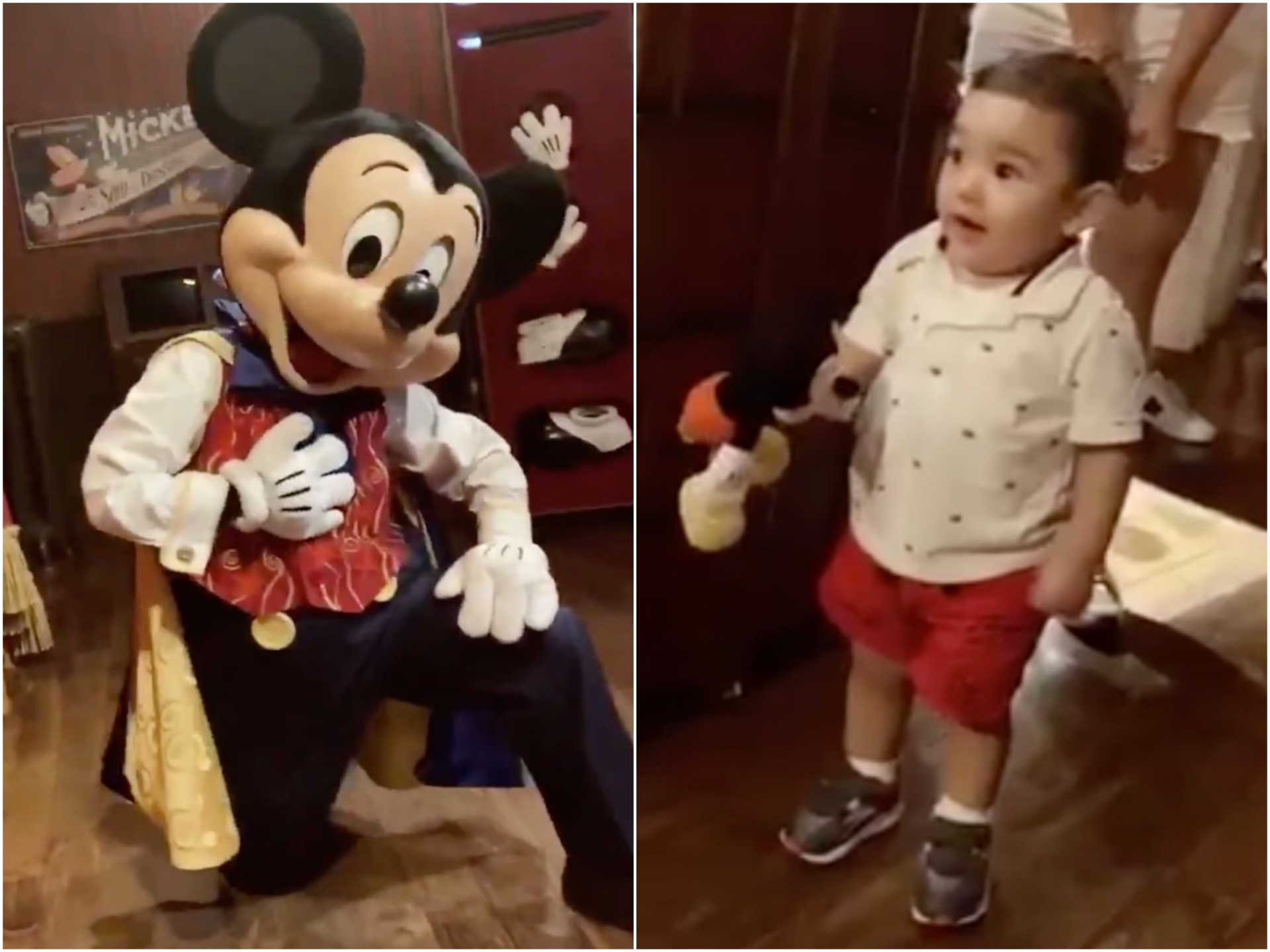 VIDEO: La tierna reacción de un bebé al conocer a Mickey Mouse
