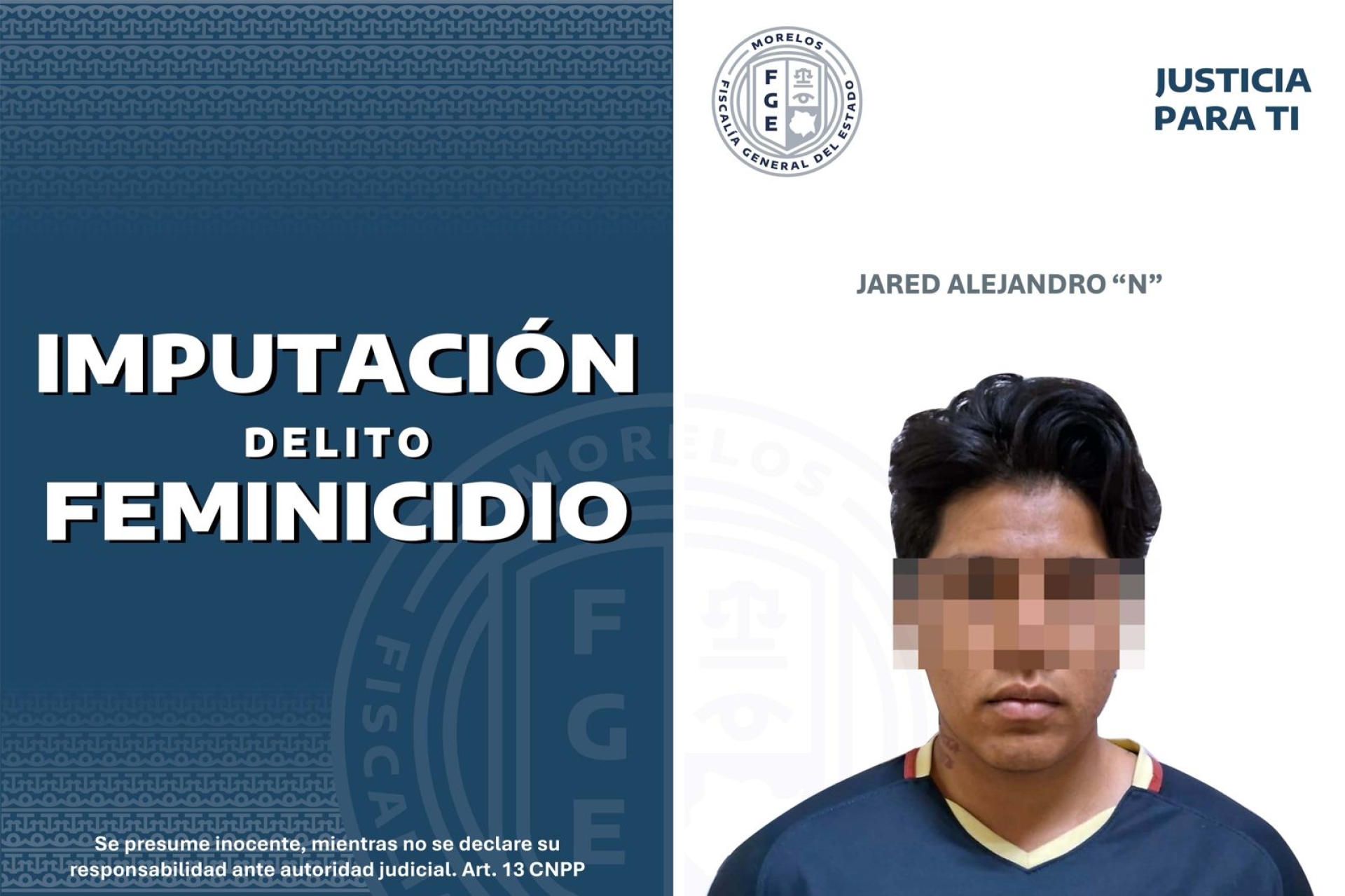 Imputan a Jared Alejandro por feminicidio de Kimberly
