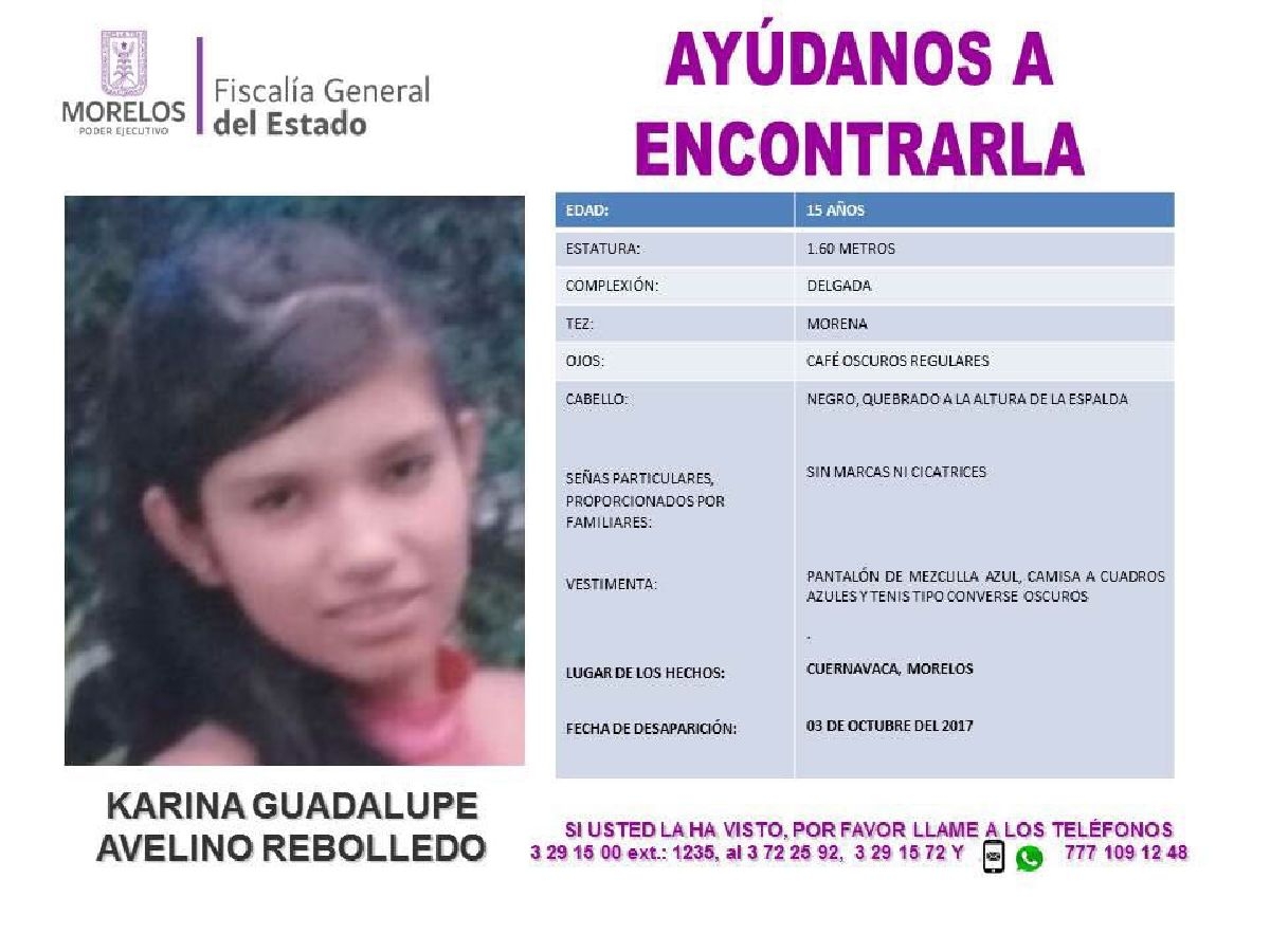 Buscan a una adolescente que desapareció en Cuernavaca