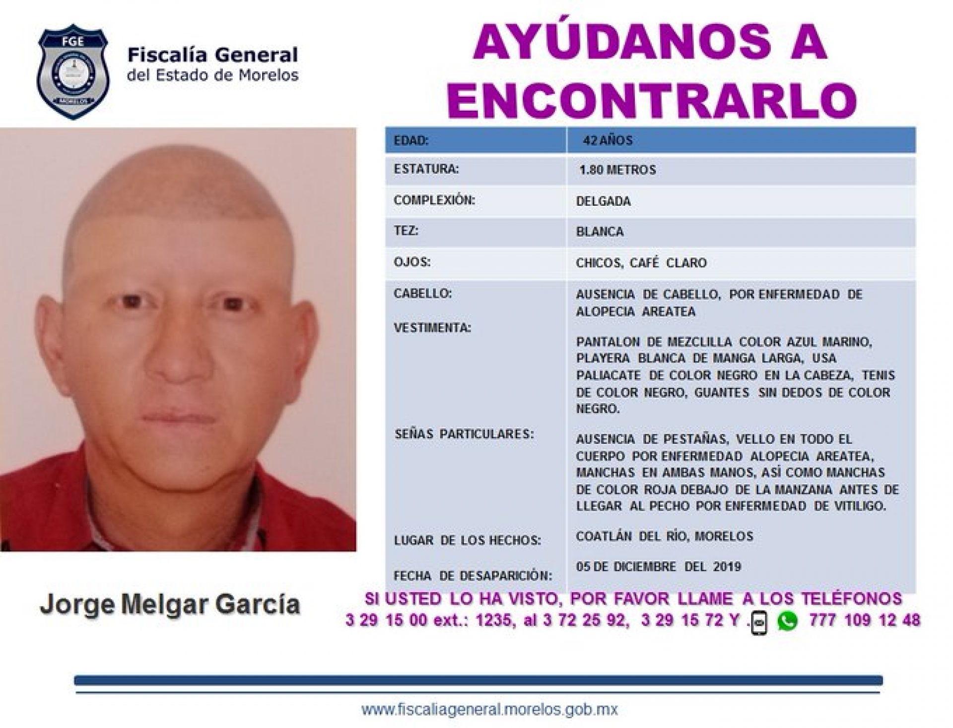 Buscan a un hombre que desapareció en Coatlán del Río
