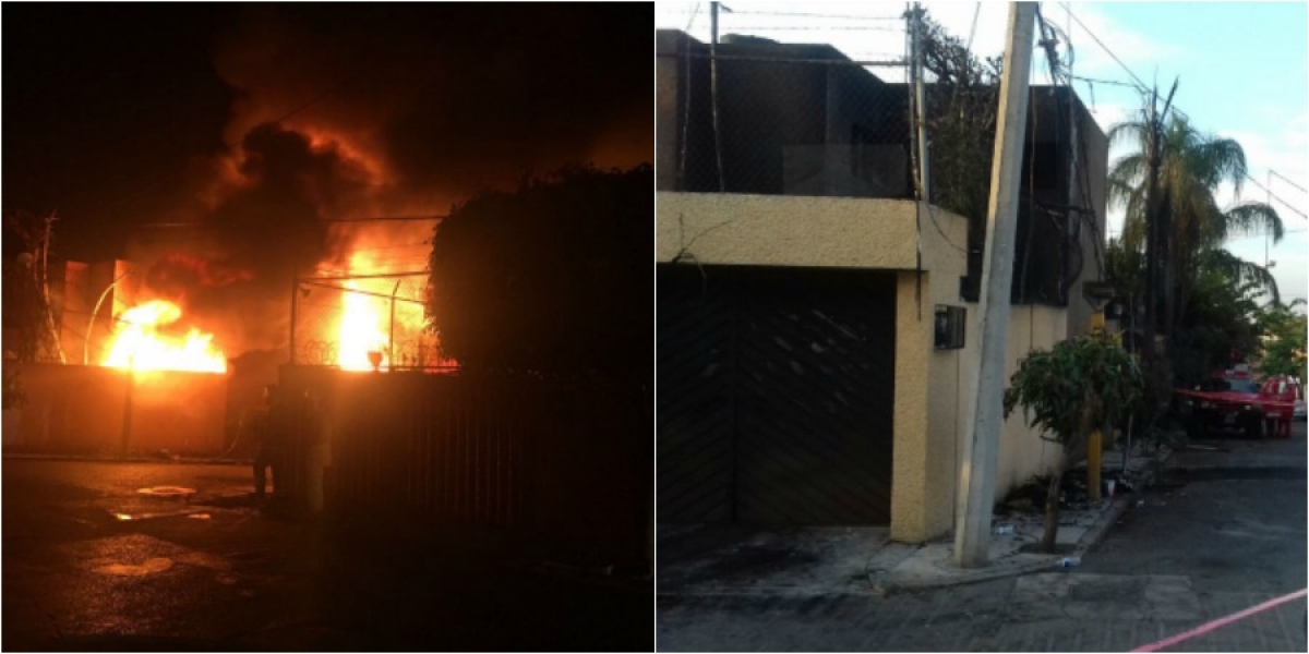 Atienden bomberos incendio en la colonia Tulipanes por fuga de combustible en toma clandestina