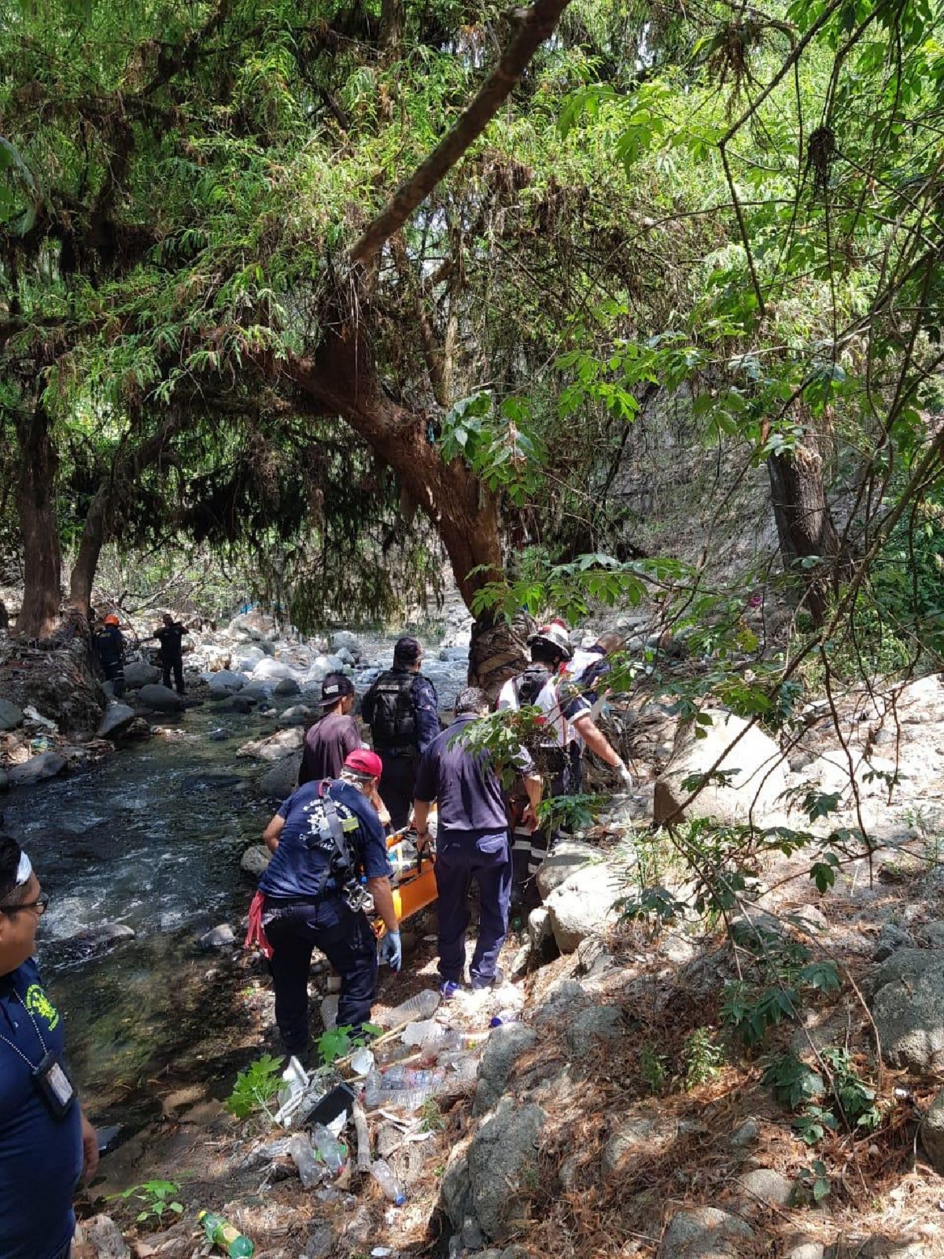 Por un descuido, terminó en el fondo de una barranca