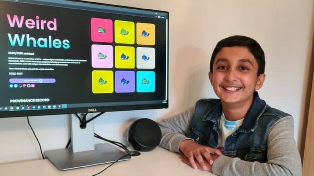Niño de 12 años gana millones de pesos vendiendo ballenas pixeladas