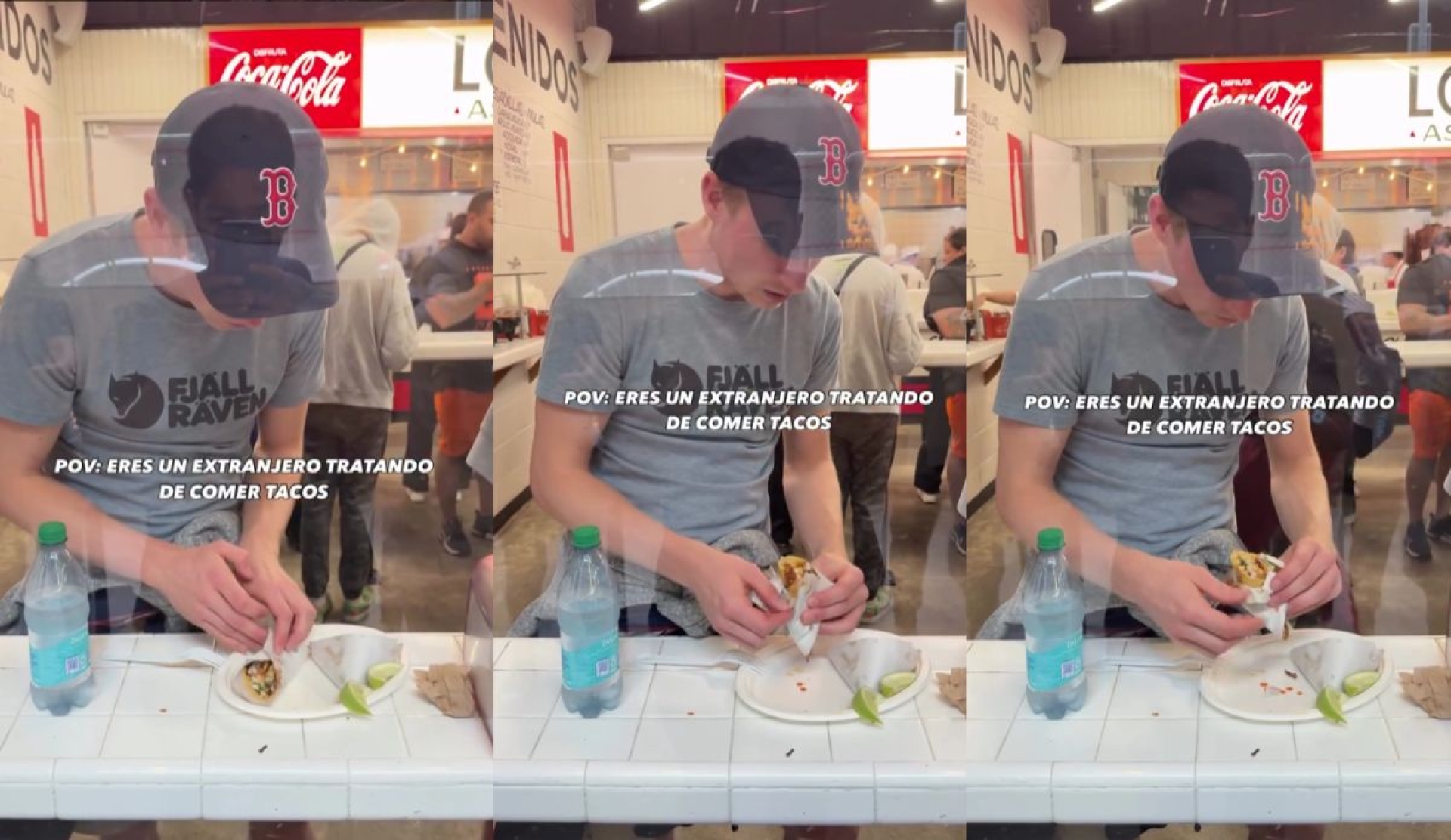 'Ni una mordida pudo darle al final': extranjero se hace viral por no saber cómo comer un taco