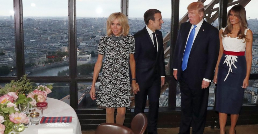 Estás en muy buena forma, le dice Trump a primera dama de Francia