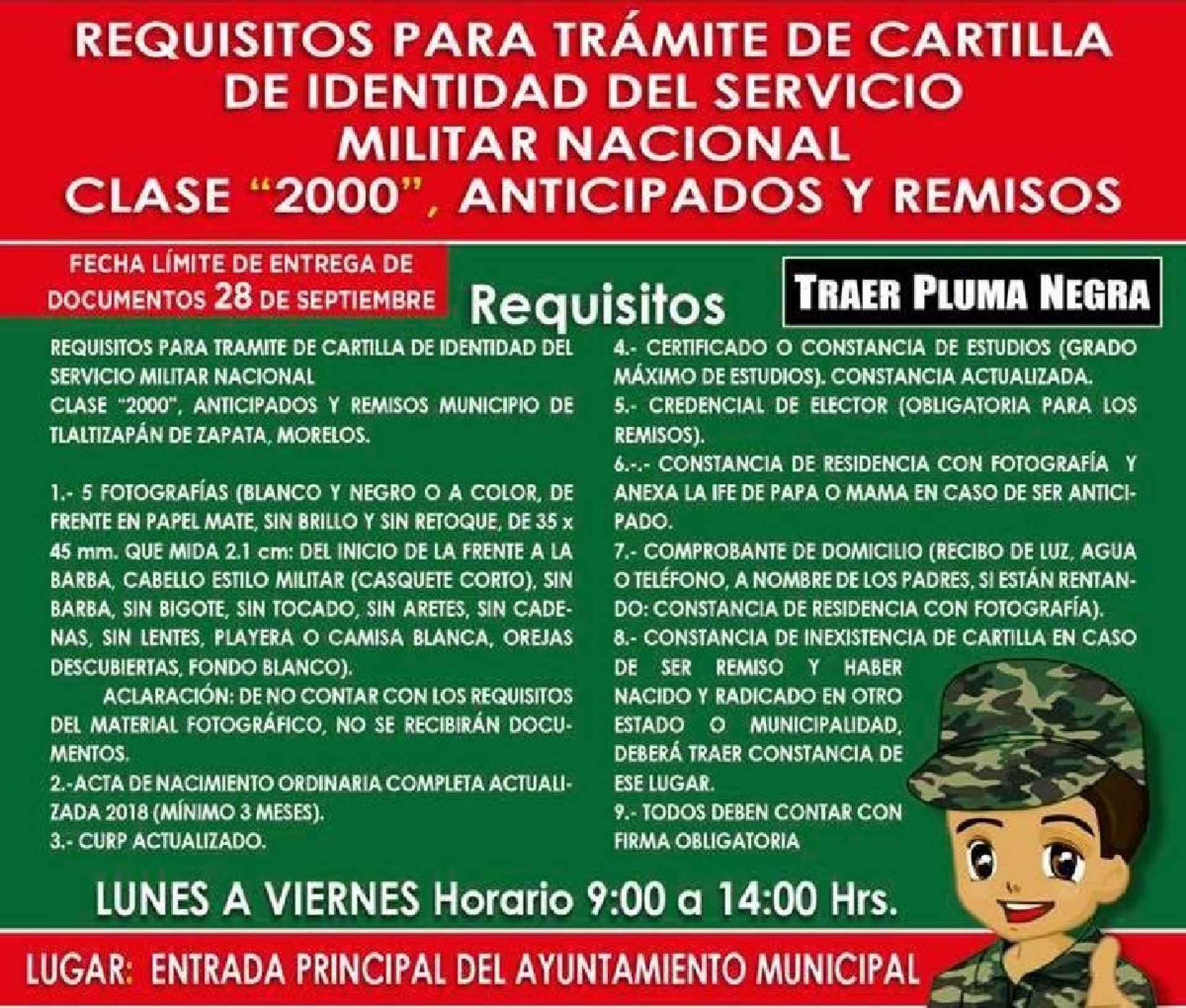 Concluye plazo para tramitar cartilla del servicio militar