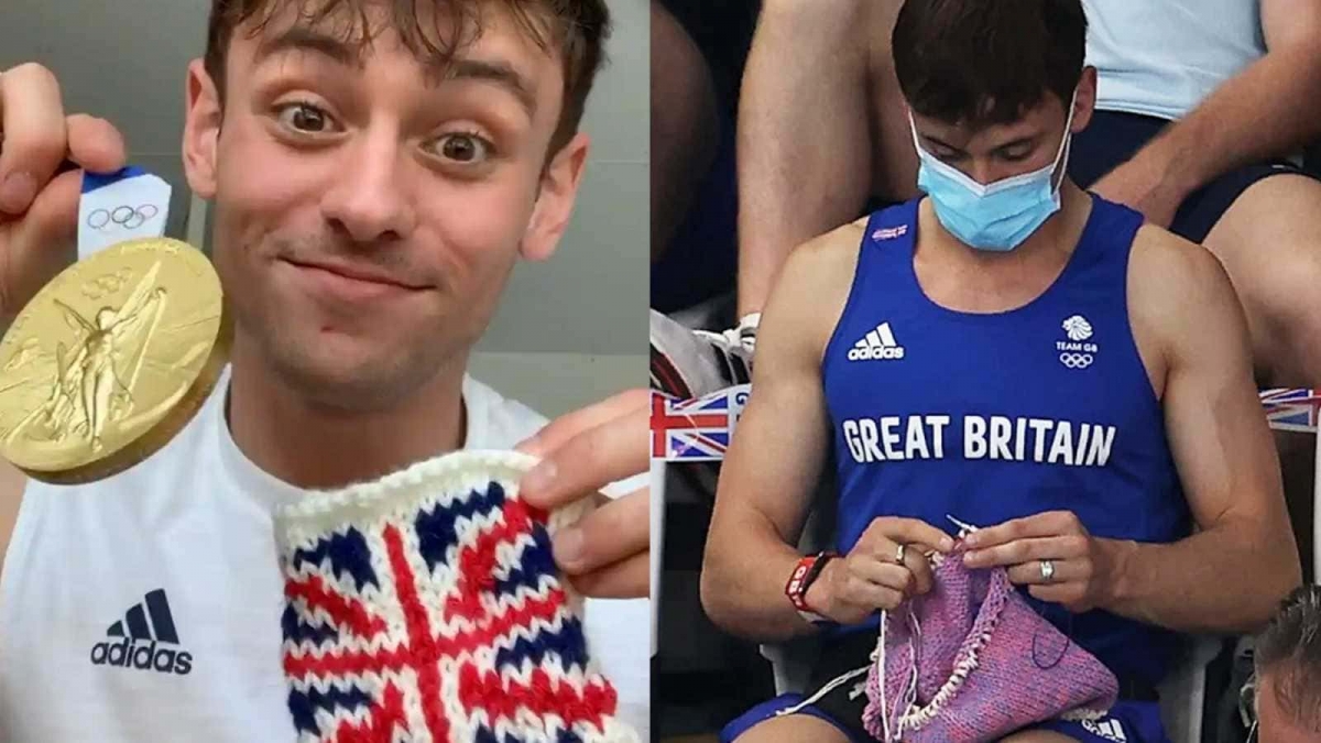 Tom Daley, campeón olímpico en clavados, se pone a tejer en Tokio 2020