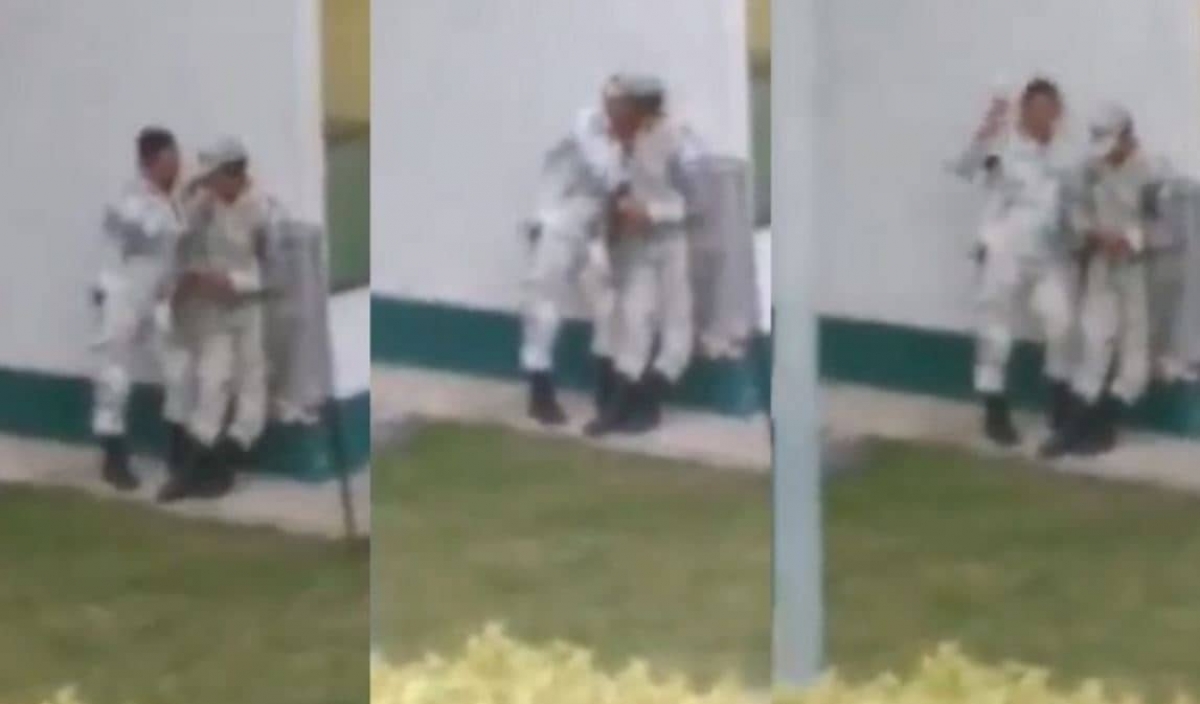 Captan a elementos de la "Guardia Nacional" besándose, incendian las redes