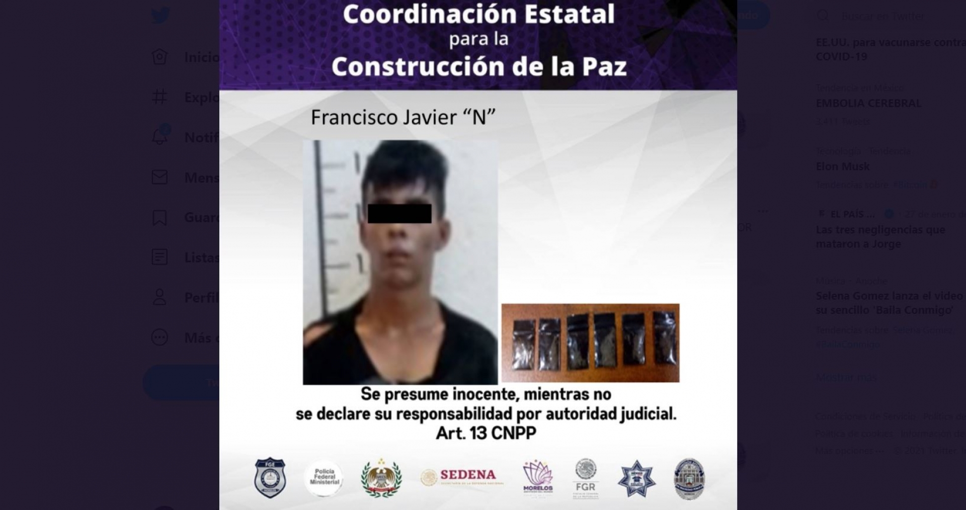 Arrestan a un joven con “cristal” en Zacatepec