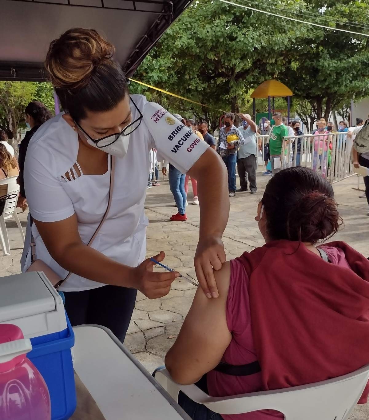 Elevada, la afluencia en jornada de vacunación anticovid en Mazatepec