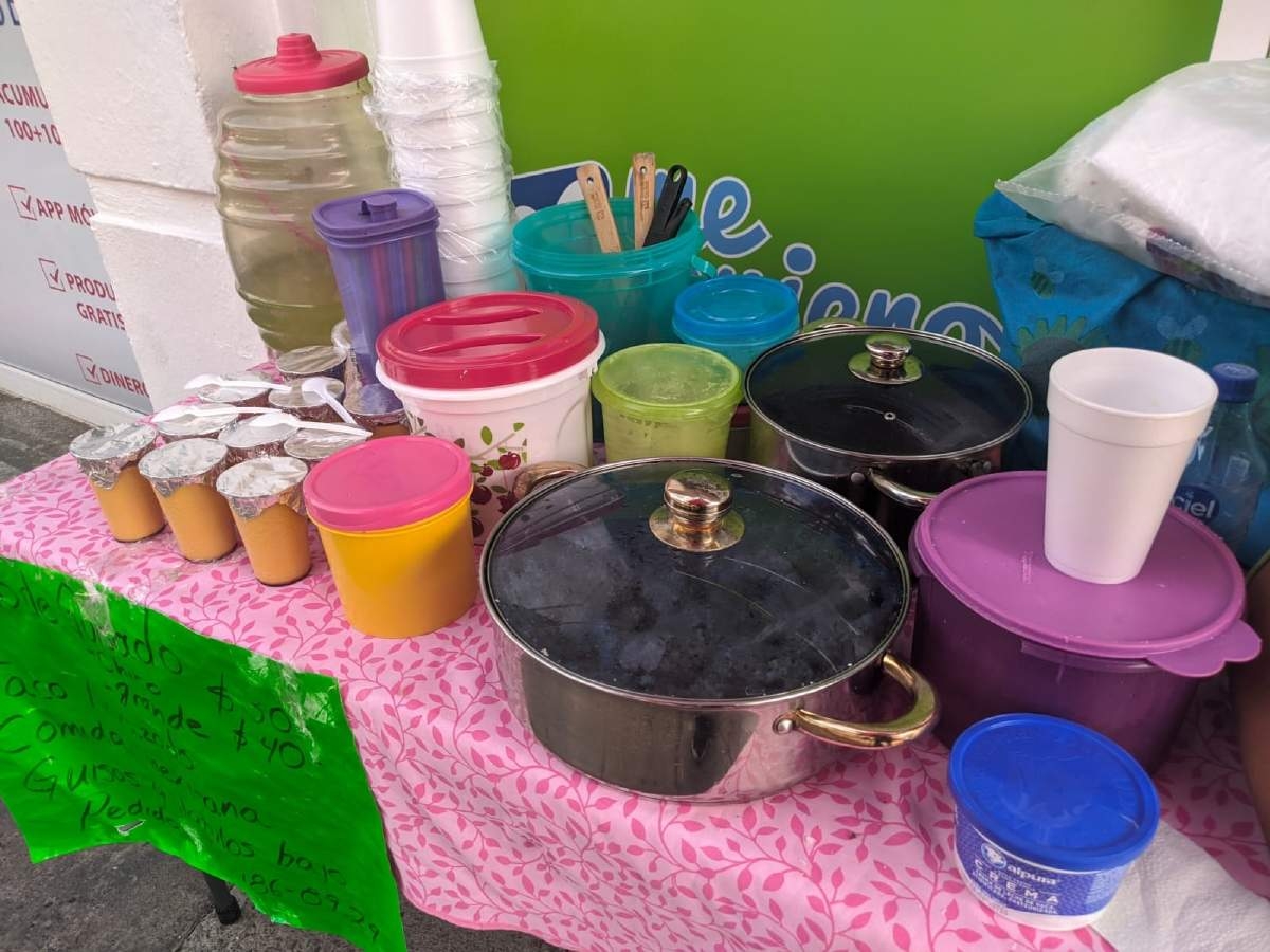 Alterna la venta de comida con trabajo doméstico