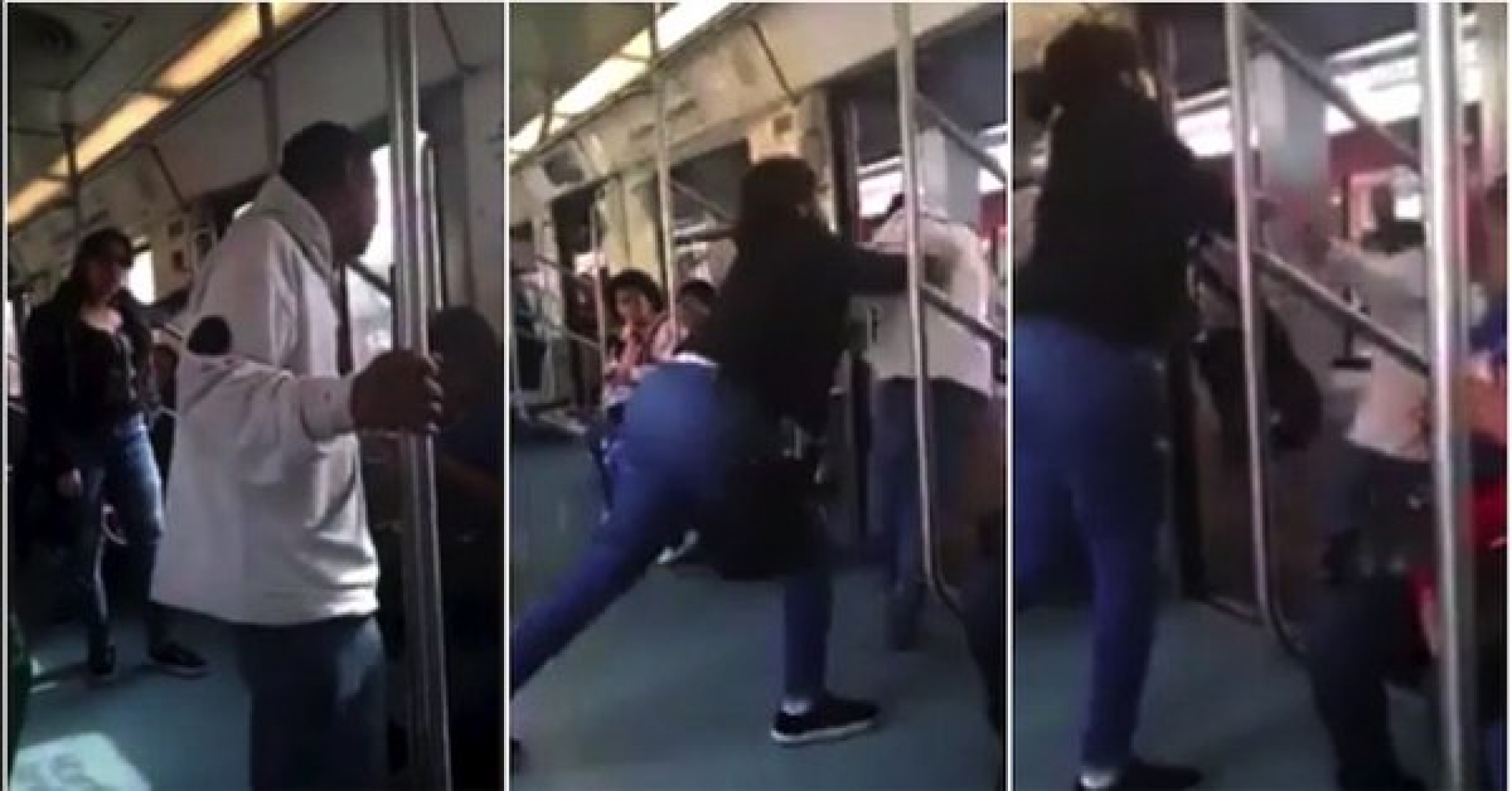 Supuesto “invidente” es lanzado de vagón del metro después de insultar a mujeres a bordo