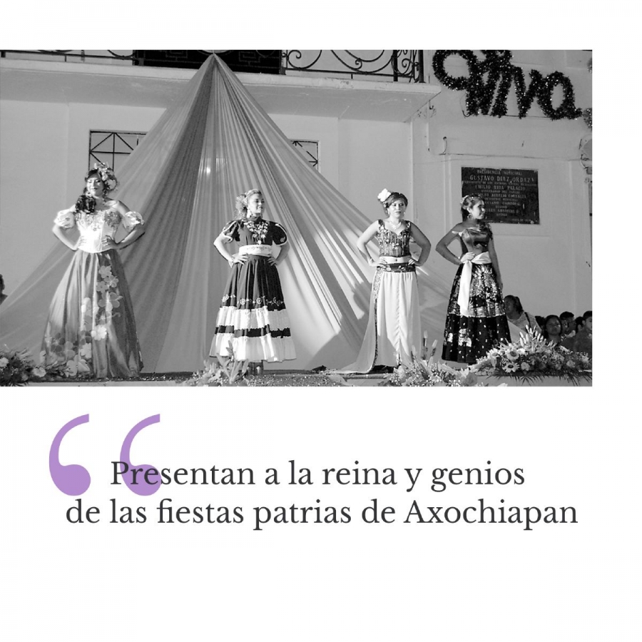 Presentan a la reina y genios de las fiestas patrias de Axochiapan
