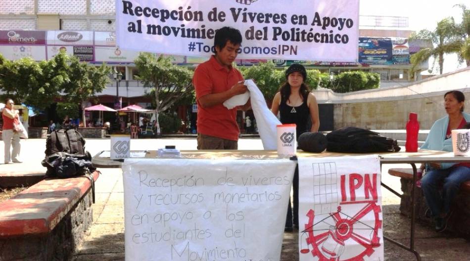 Realizan acopio de víveres para el IPN en Cuautla