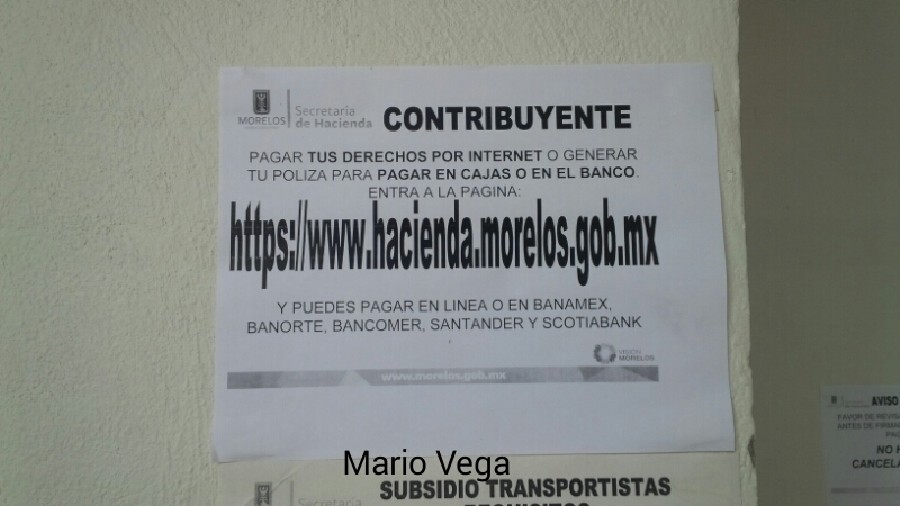 Cambian el sistema de cobros en la Receptoría de Rentas de Cuautla