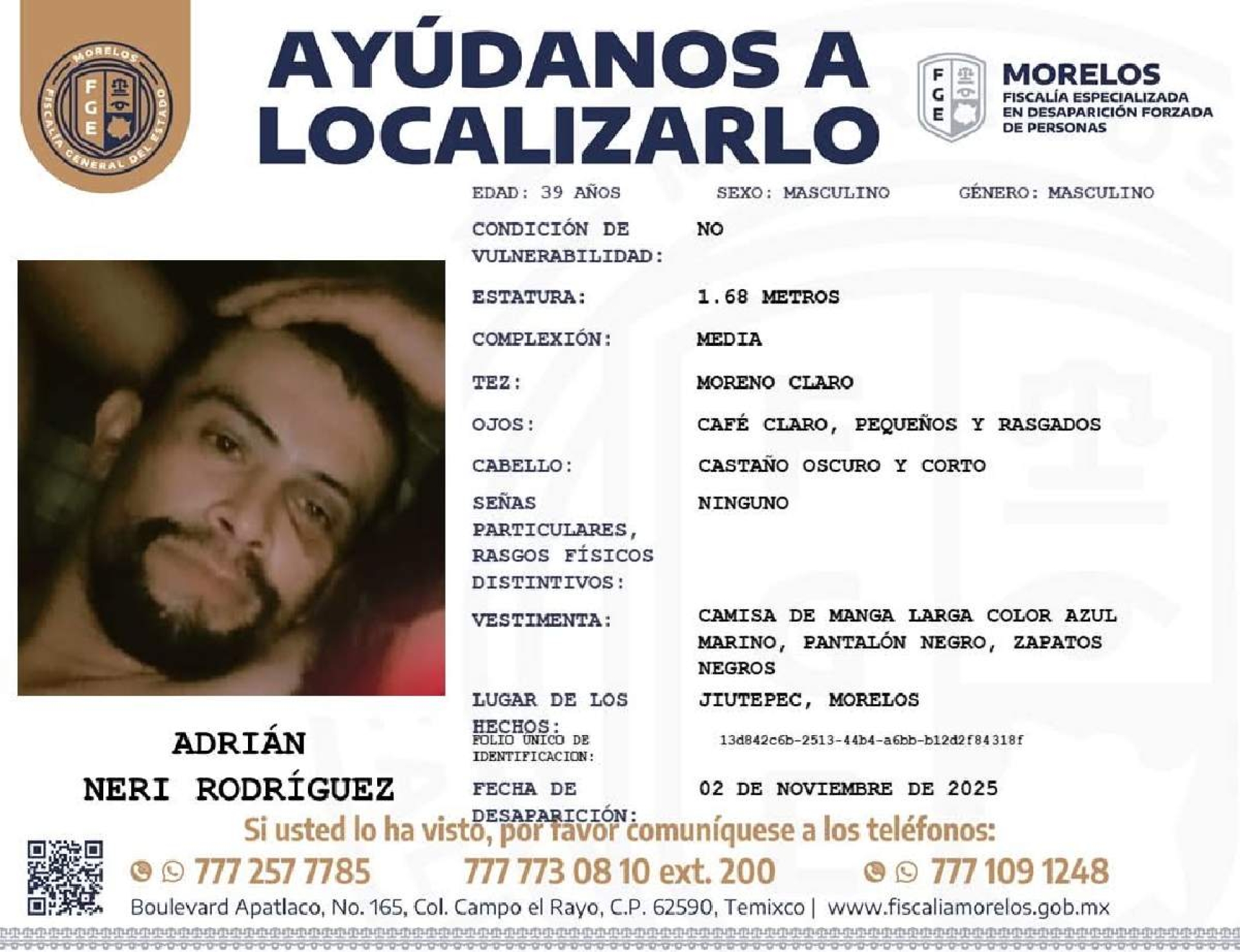 Un hombre desapareció en Jiutepec