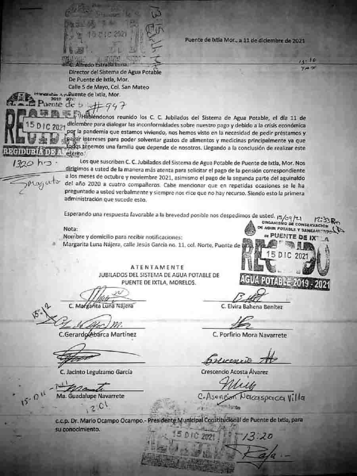 Jubilados reprochan indiferencia de Estrada Luna
