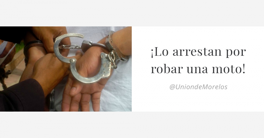 Atrapan a un joven tras el robo de una moto en Temixco