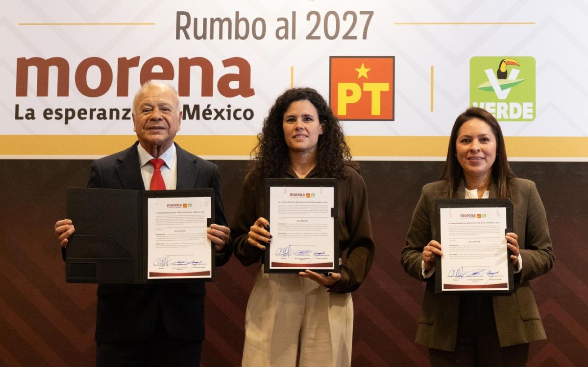 Morena, PT y PVEM renuevan coalición rumbo a las elecciones de 2027