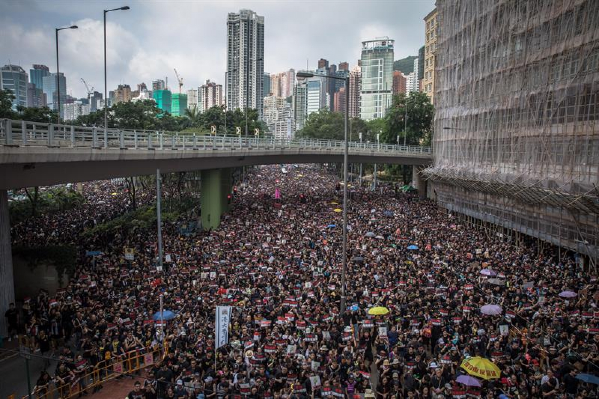 VIDEO: Otra protesta masiva sacude al gobierno en Hong Kong
