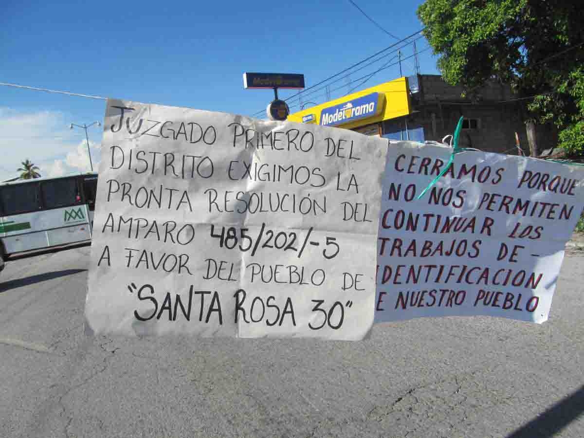 Retomarán el bloqueo carretero en Santa Rosa Treinta