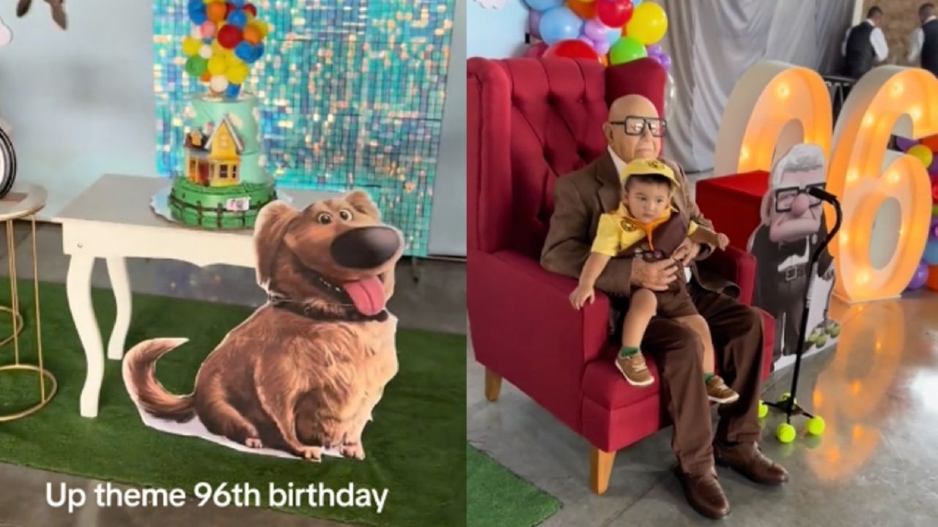 96 años y un amor eterno: La fiesta temática de 'Up' que emocionó a todos