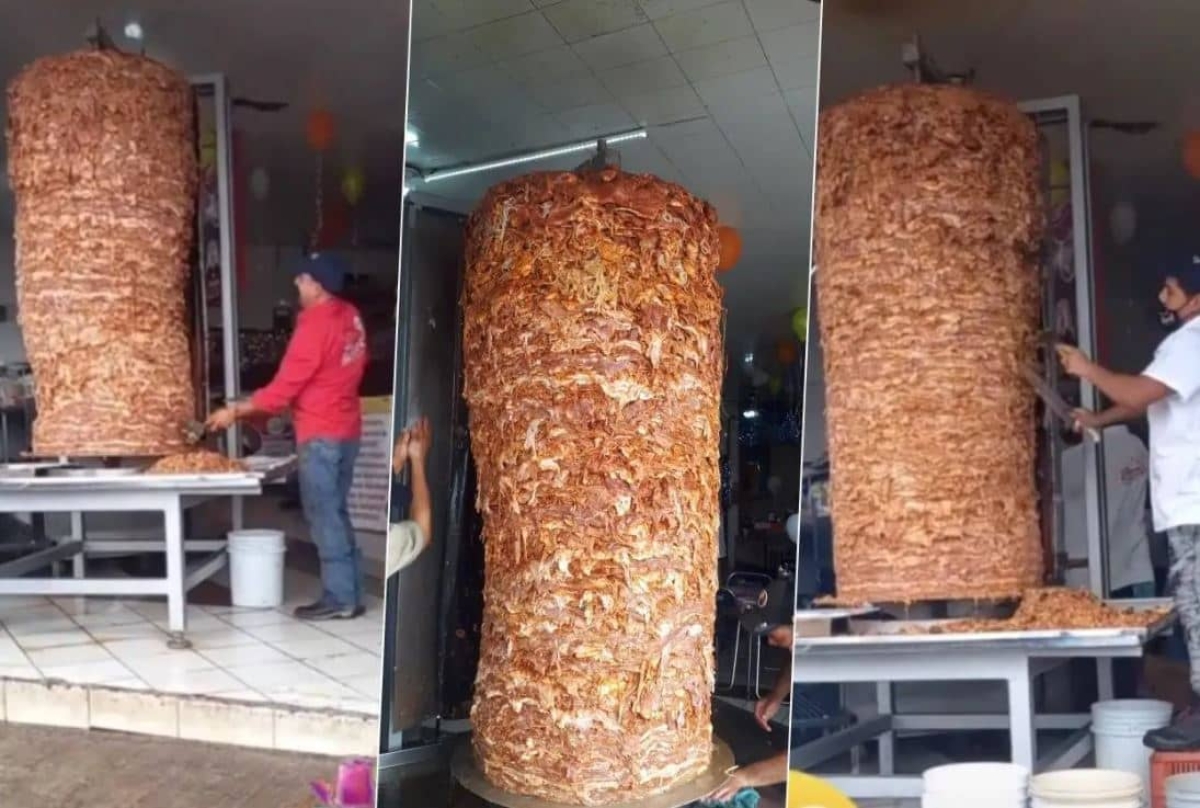 ¡Oh-lala, chulada! Taquería hace trompo de pastor gigante