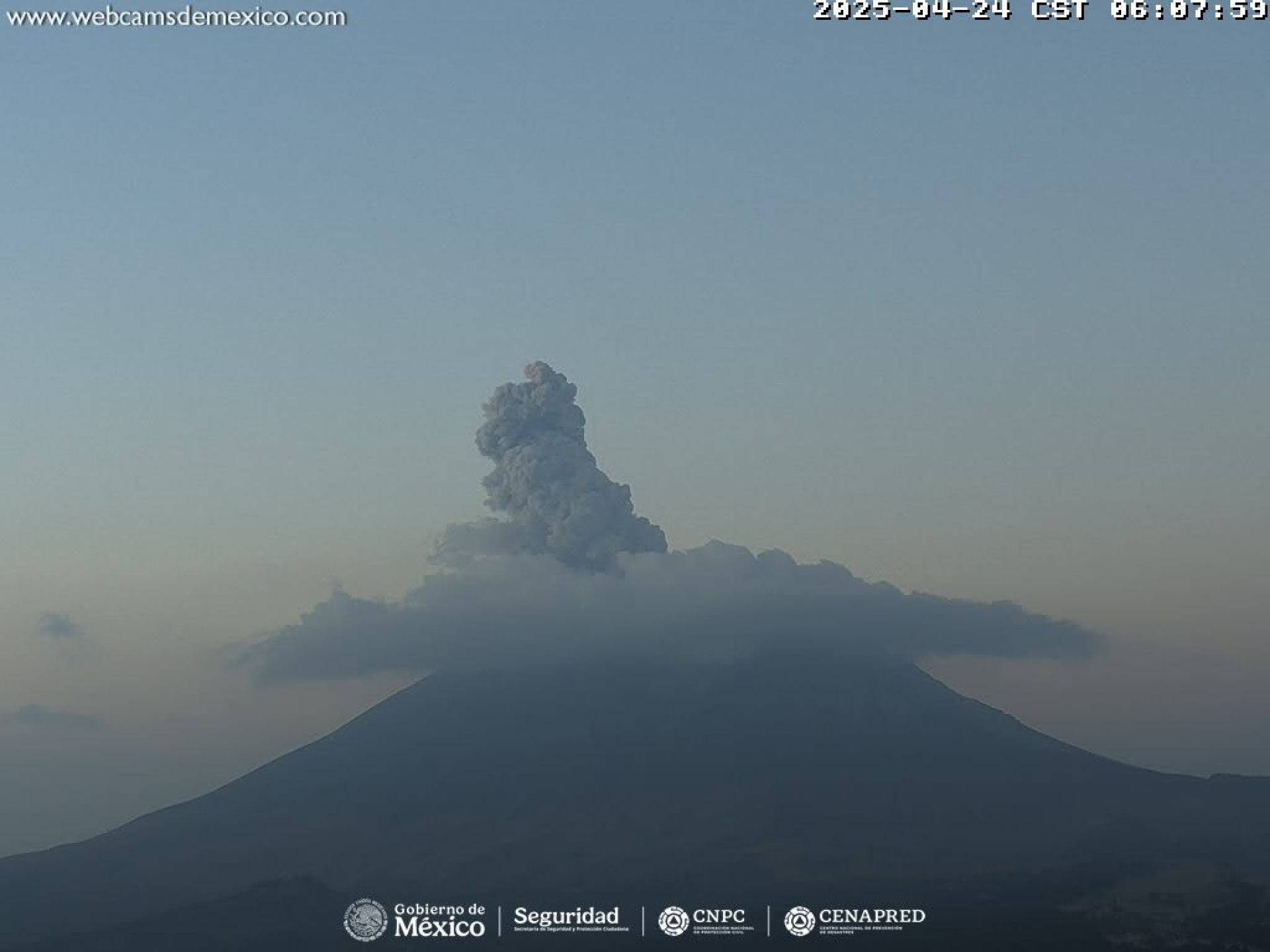 Registra 14 exhalaciones volcán Popocatépetl; se mantiene semáforo amarillo fase 2