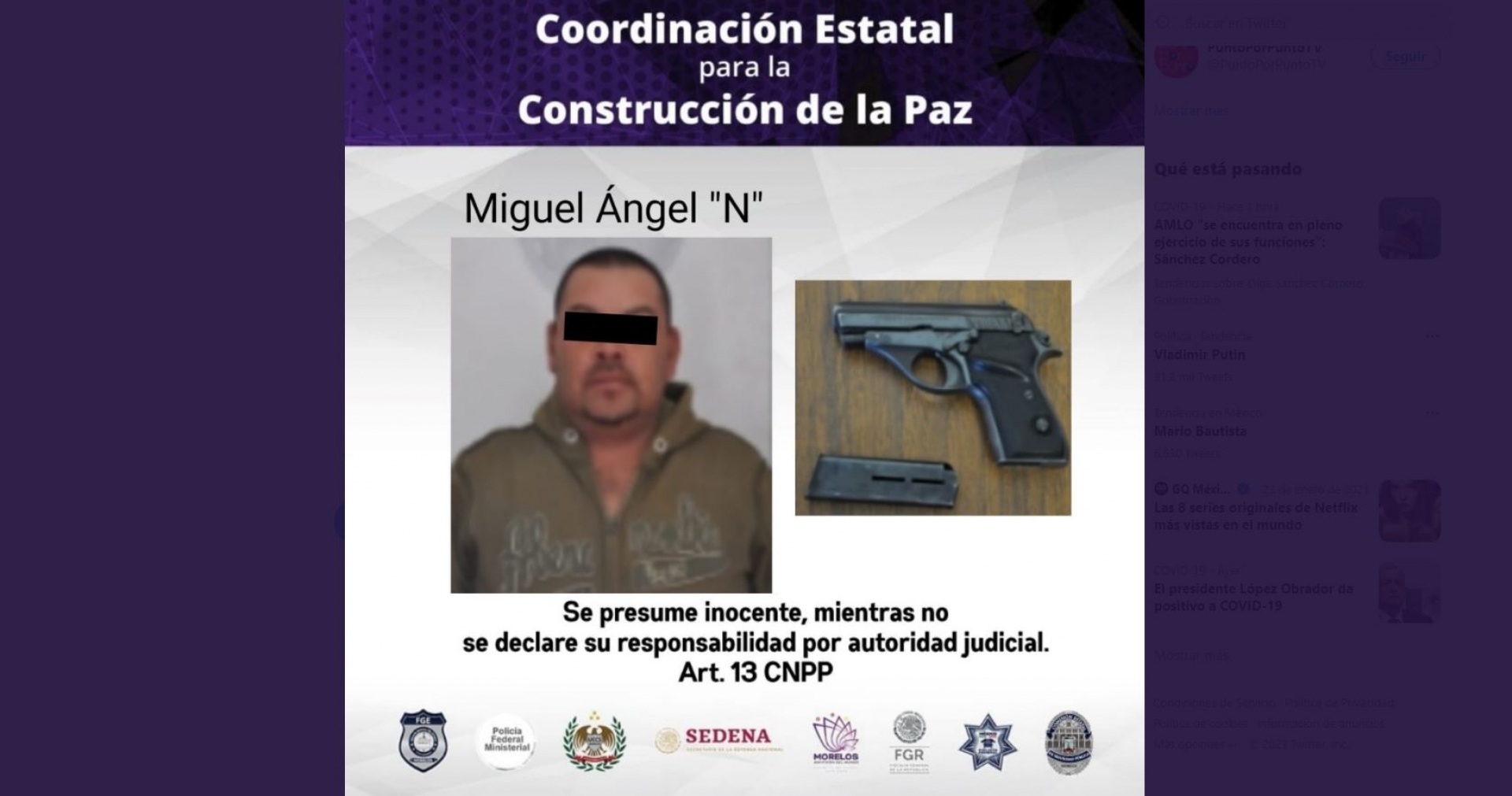 Disparó al aire con su .380