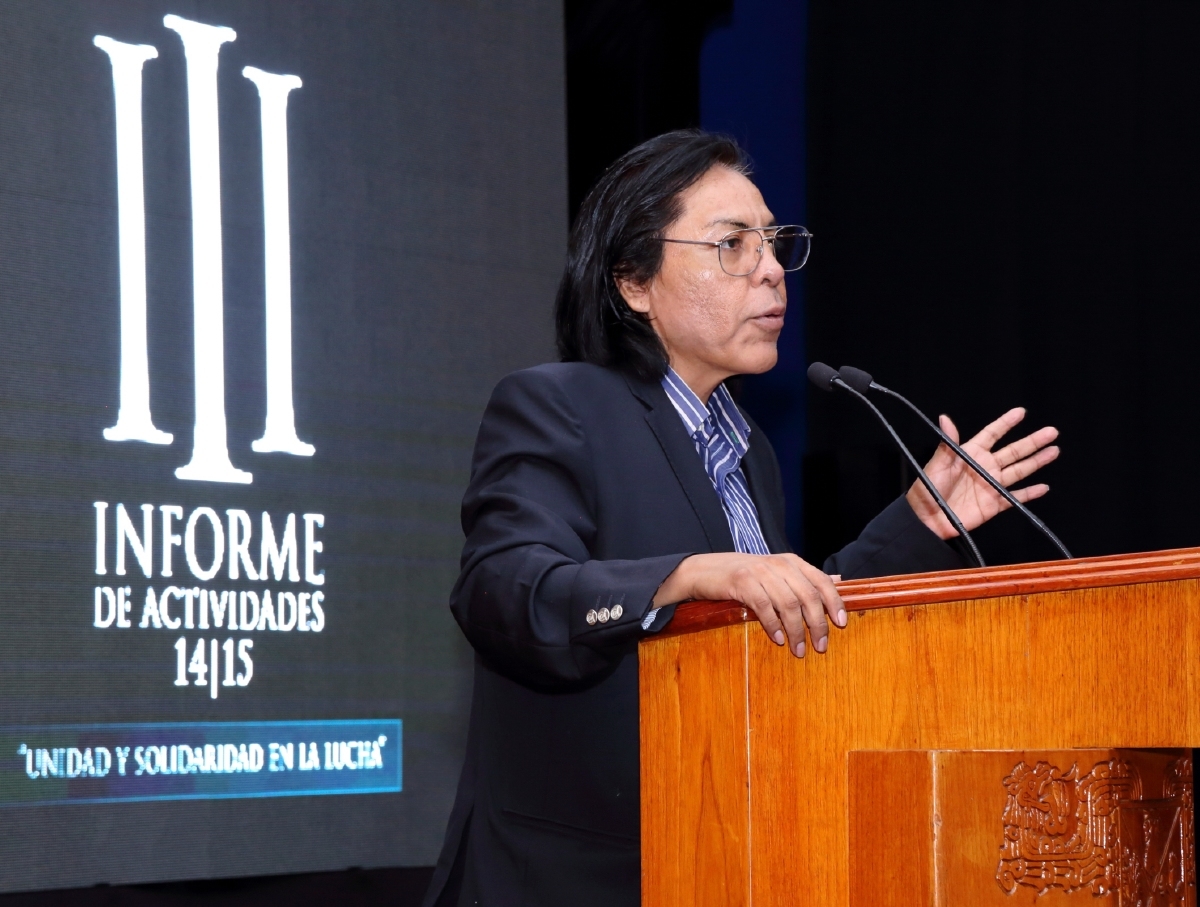 Rindió Cortés Montes su tercer informe al frente del SITAUAEM