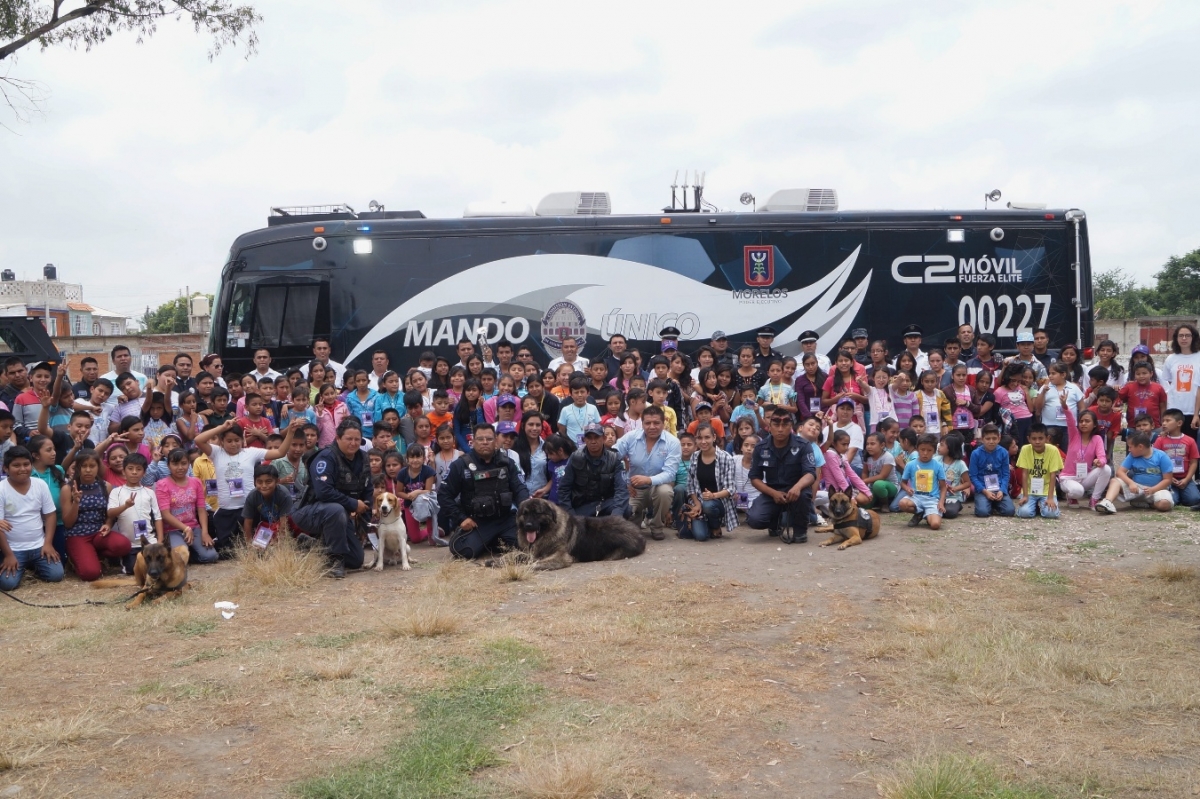 Imparten a niños y jóvenes de Yecapixtla el curso “Un día con seguridad pública”