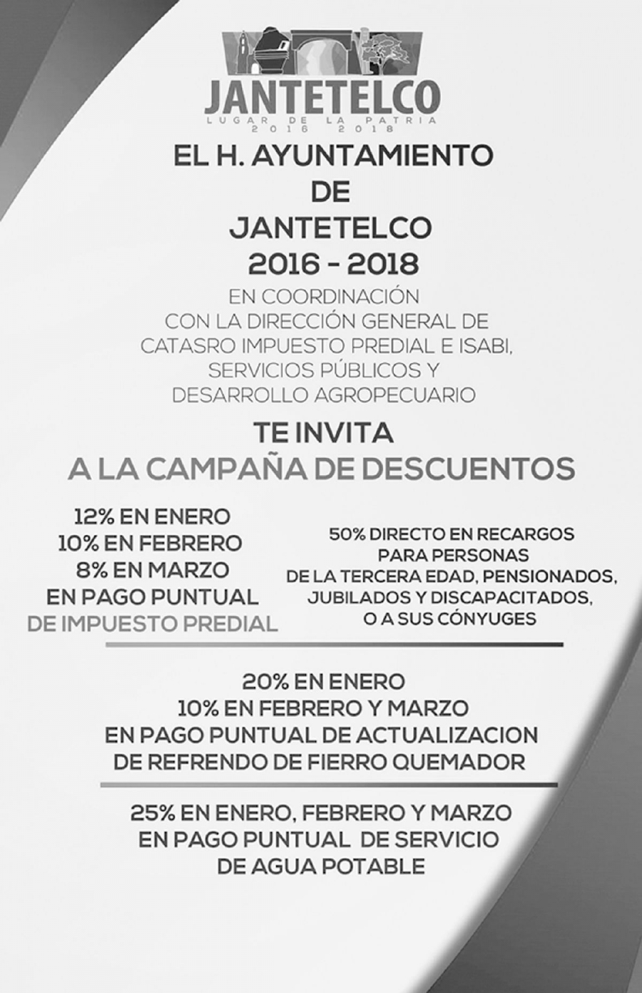 Invita gobierno de Jantetelco a aprovechar descuentos en el impuesto predial