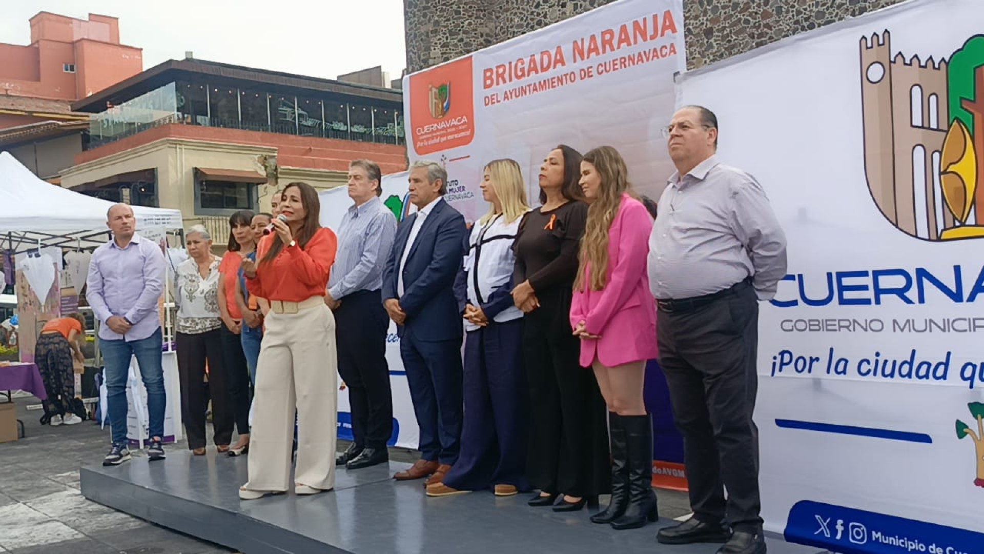 Encabezan alcalde de Cuernavaca e Instituto de la Mujer capitalino 'Brigada Naranja'